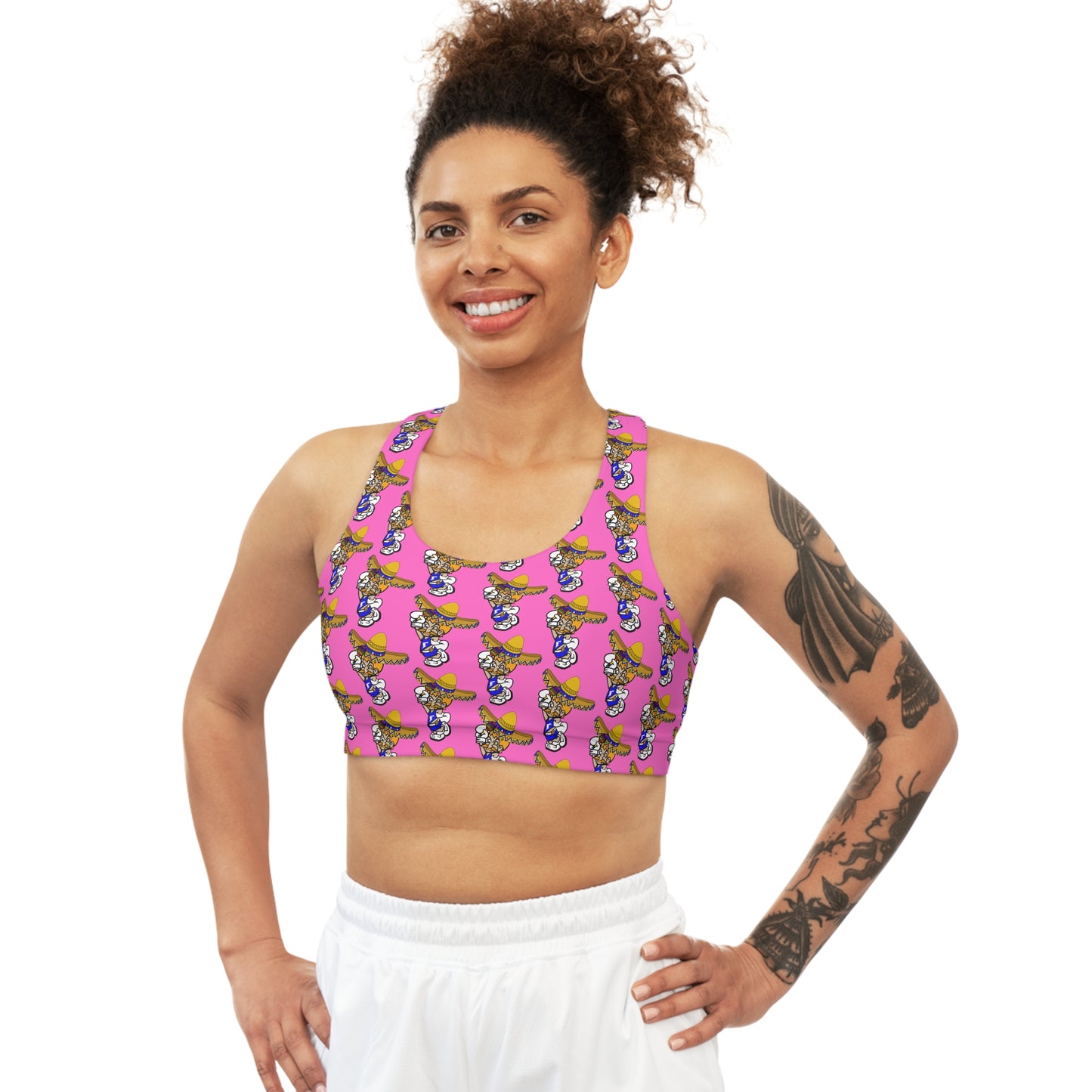 Sombrero Midget Seamless Sports Bra - Neon Pink