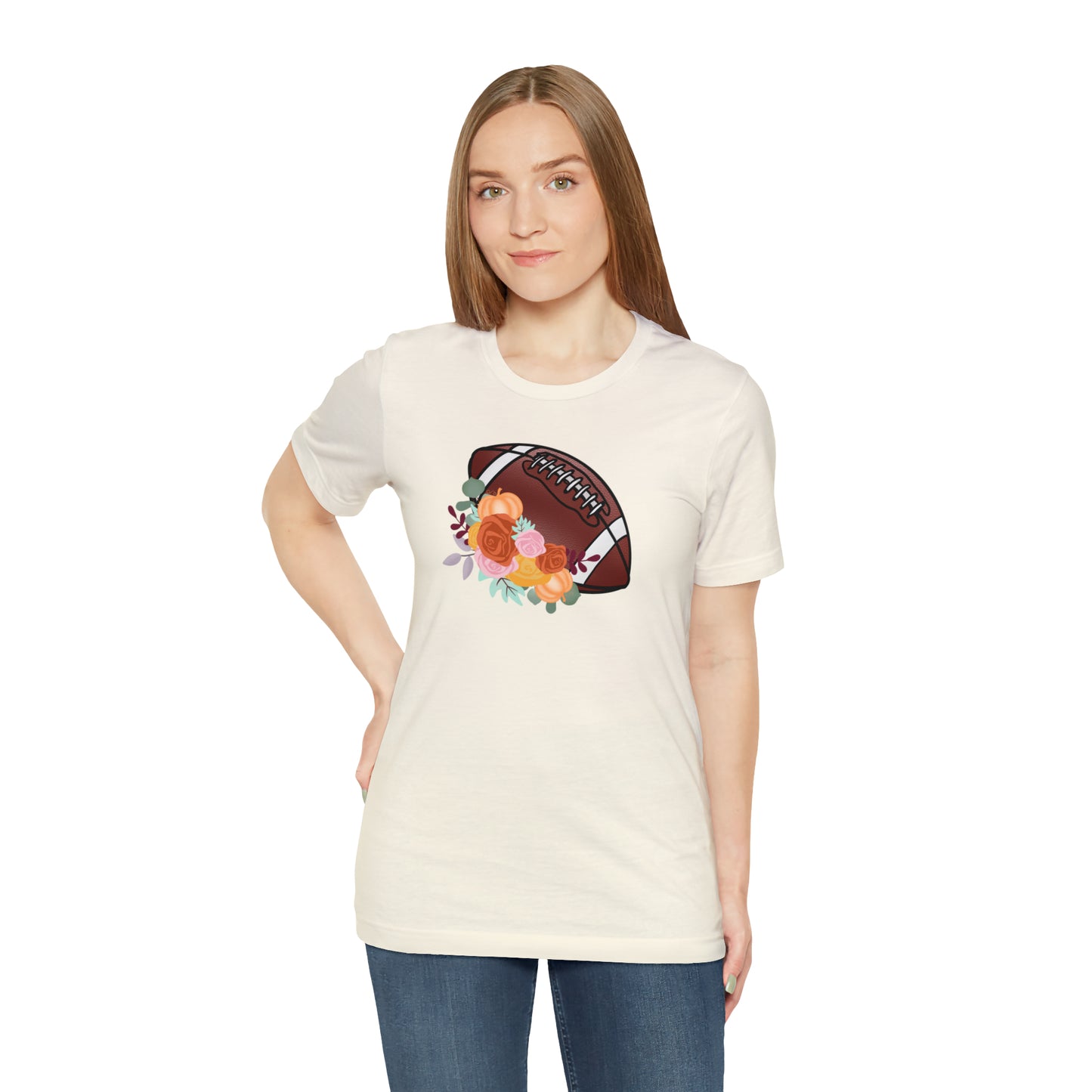 Fall Floral Football  T-Shirt