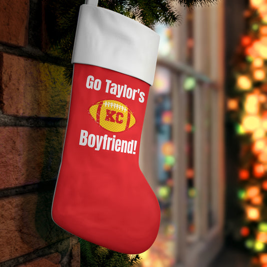 Go Taylor's Boyfriend Football Holiday Stocking - Red