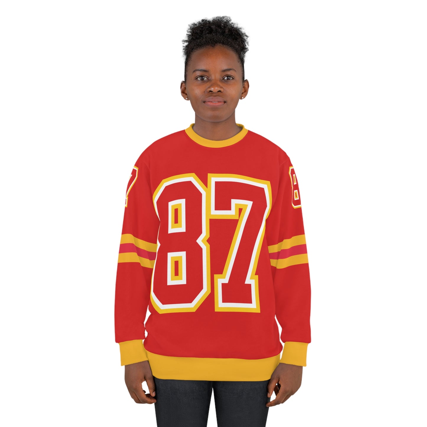 Swift Football Yellow Cuff/ Red Numbers Sweatshirt -Red/Red