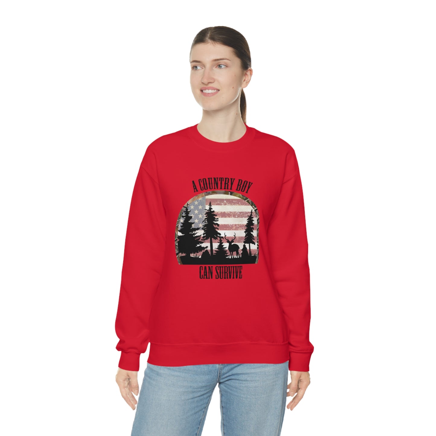 "A Country Boy Can Survive" - Unisex Heavy Blend™ Crewneck Sweatshirt