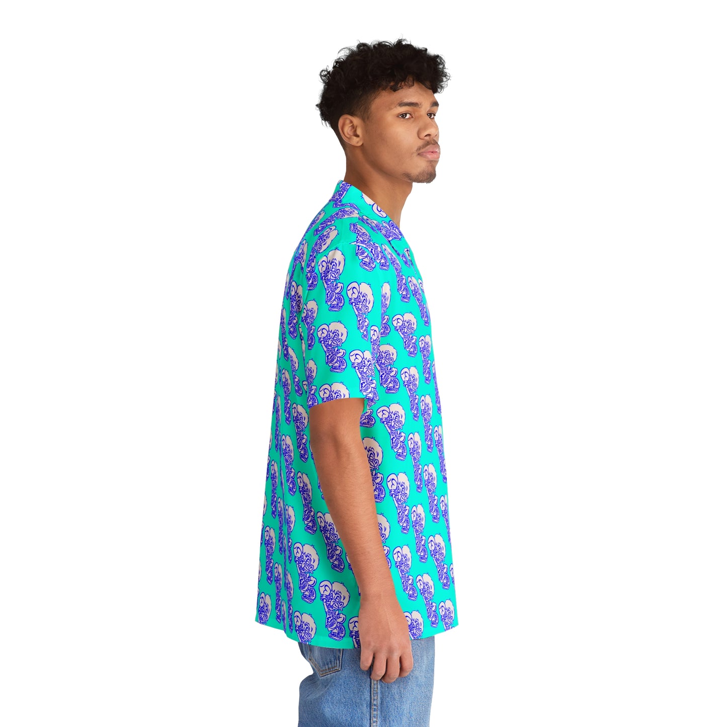 Freeburg Midget Men's Hawaiian Shirt - Electric Blue