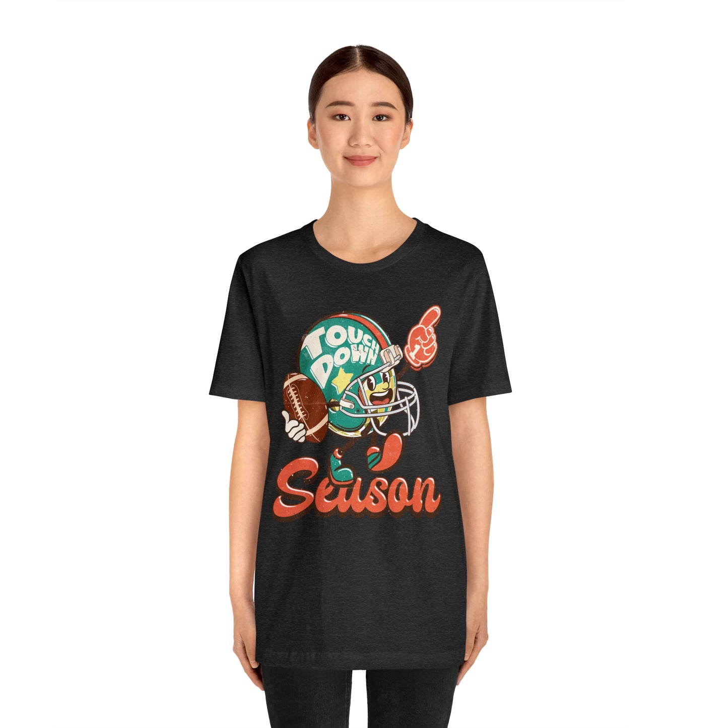 Football Season Football Helmet Character Holding Football T-Shirt