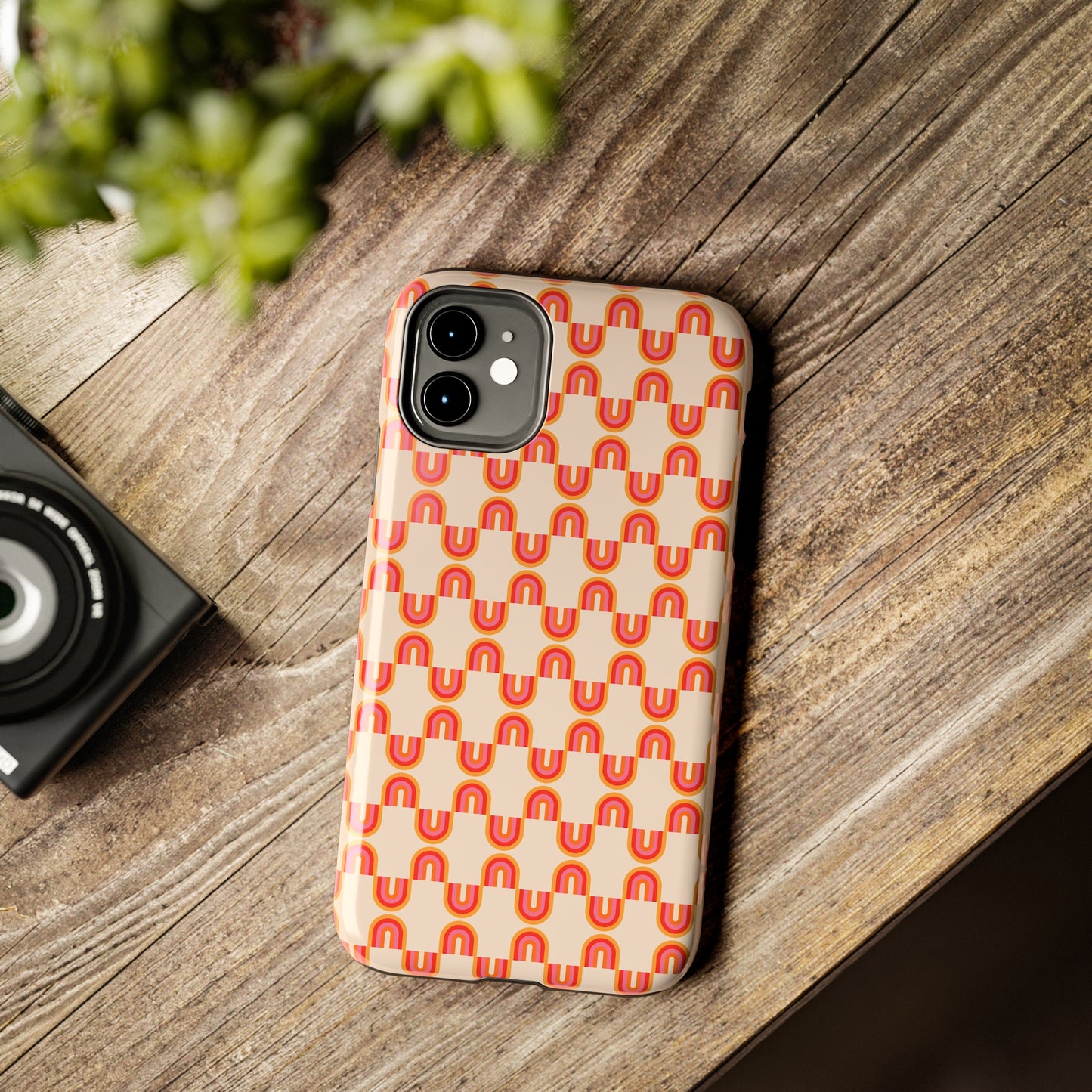 Retro Red Rainbow Pattern Tough Phone Cases