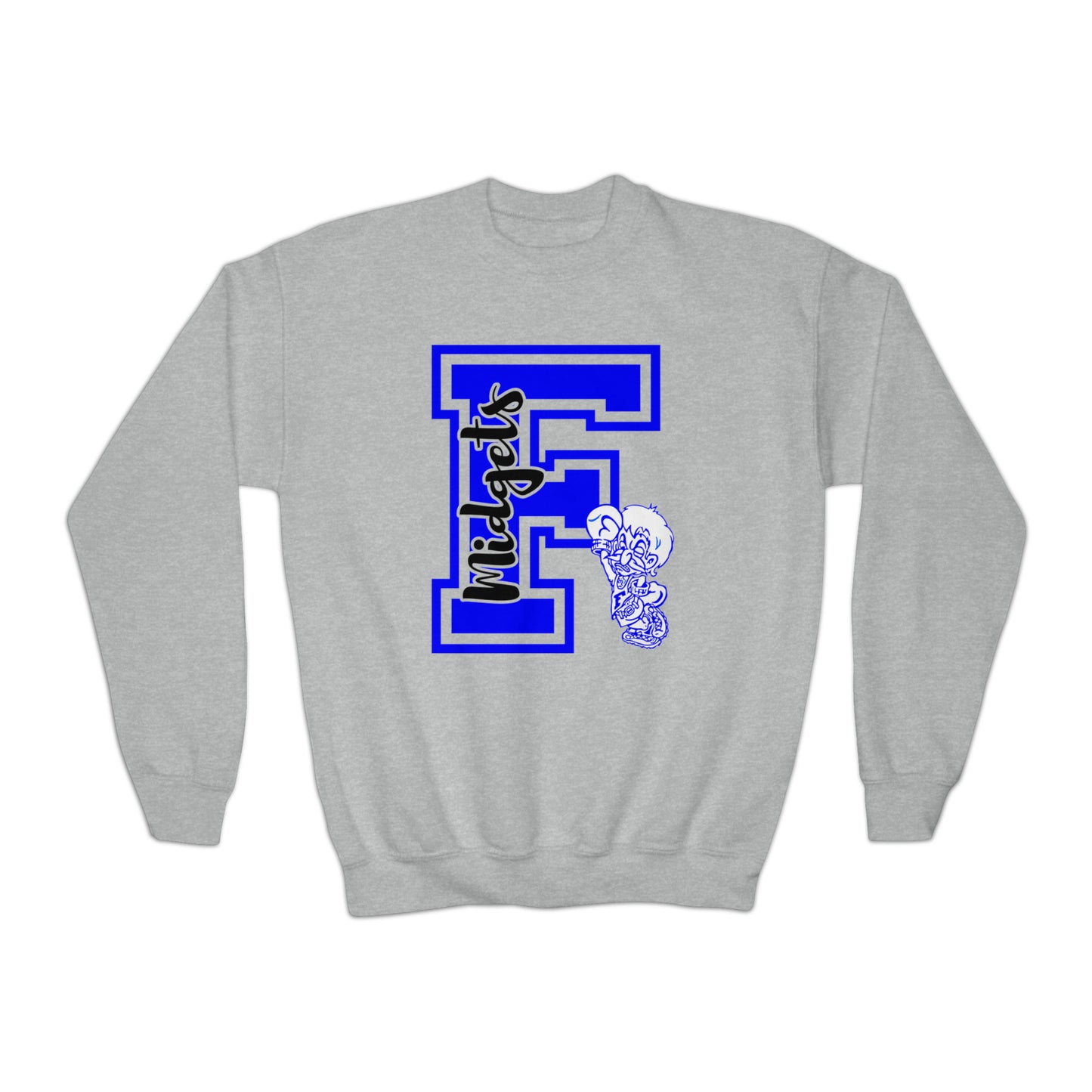 YOUTH Give Me an F Freeburg Midgets Logo Youth Crewneck Sweatshirt