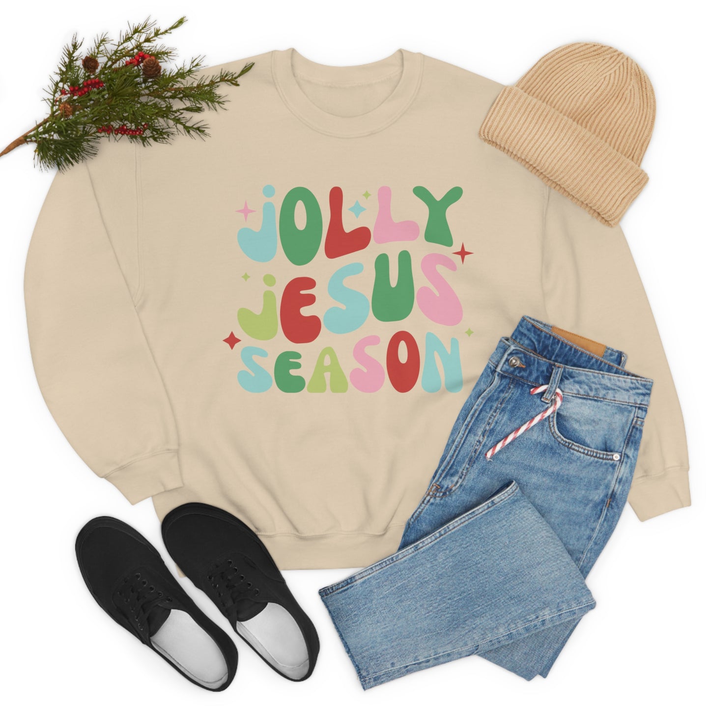 Jolly Jesus Season Heavyweight Crewneck Sweatshirt