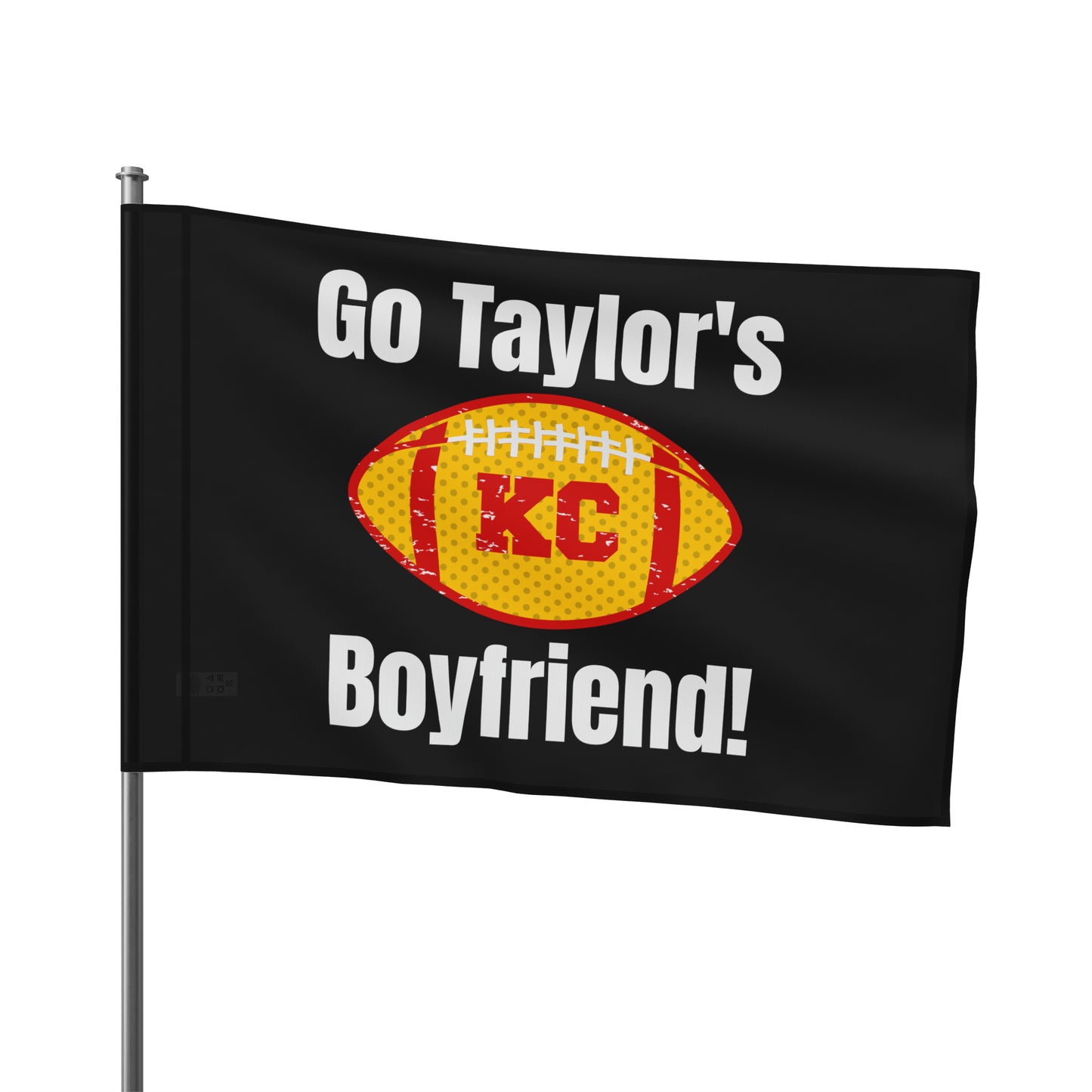 Go Taylor's Boyfriend Swift and Kelce Football Flag - Black