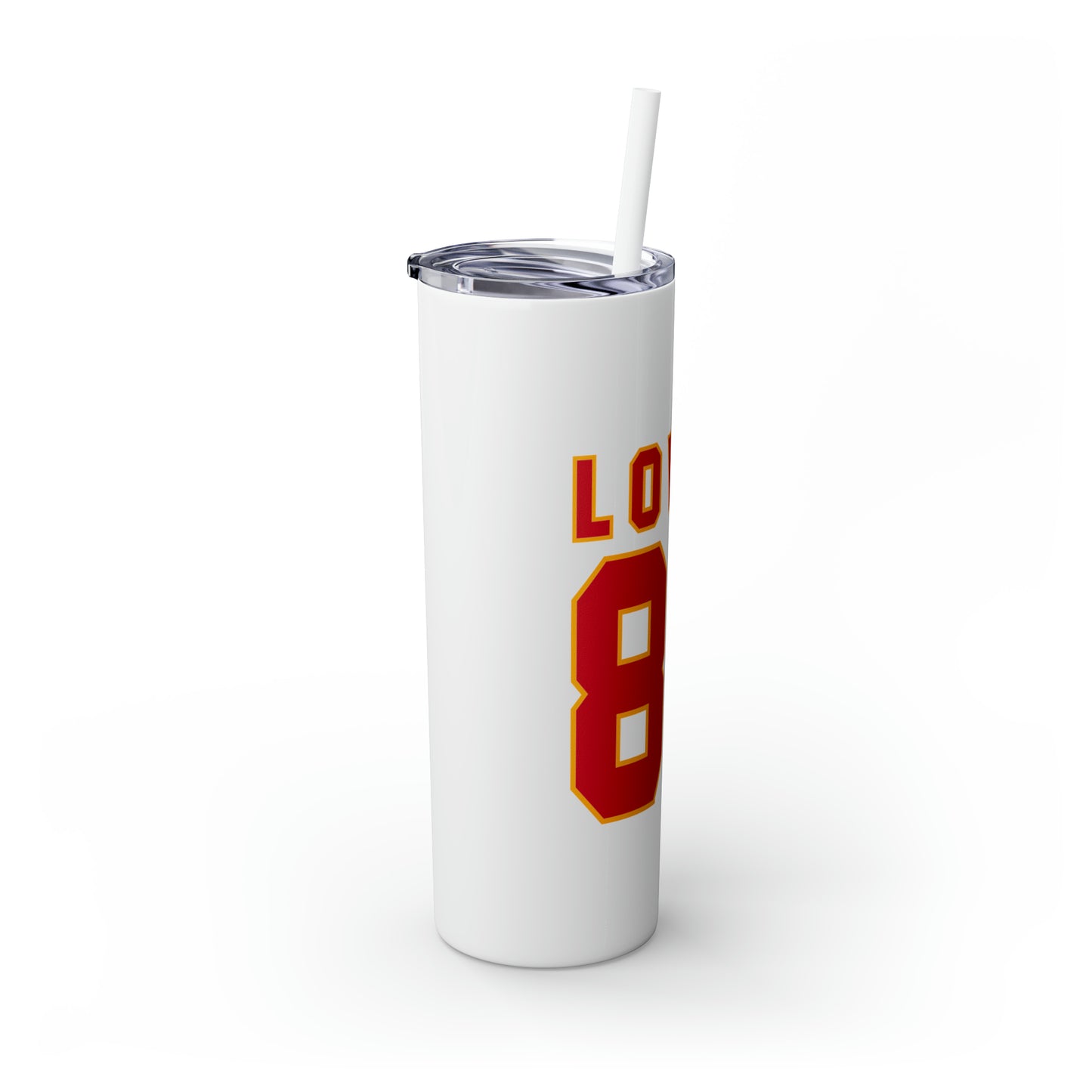 Lover 87 Swift and Kelce Valentine's Skinny Tumbler with Straw, 20oz