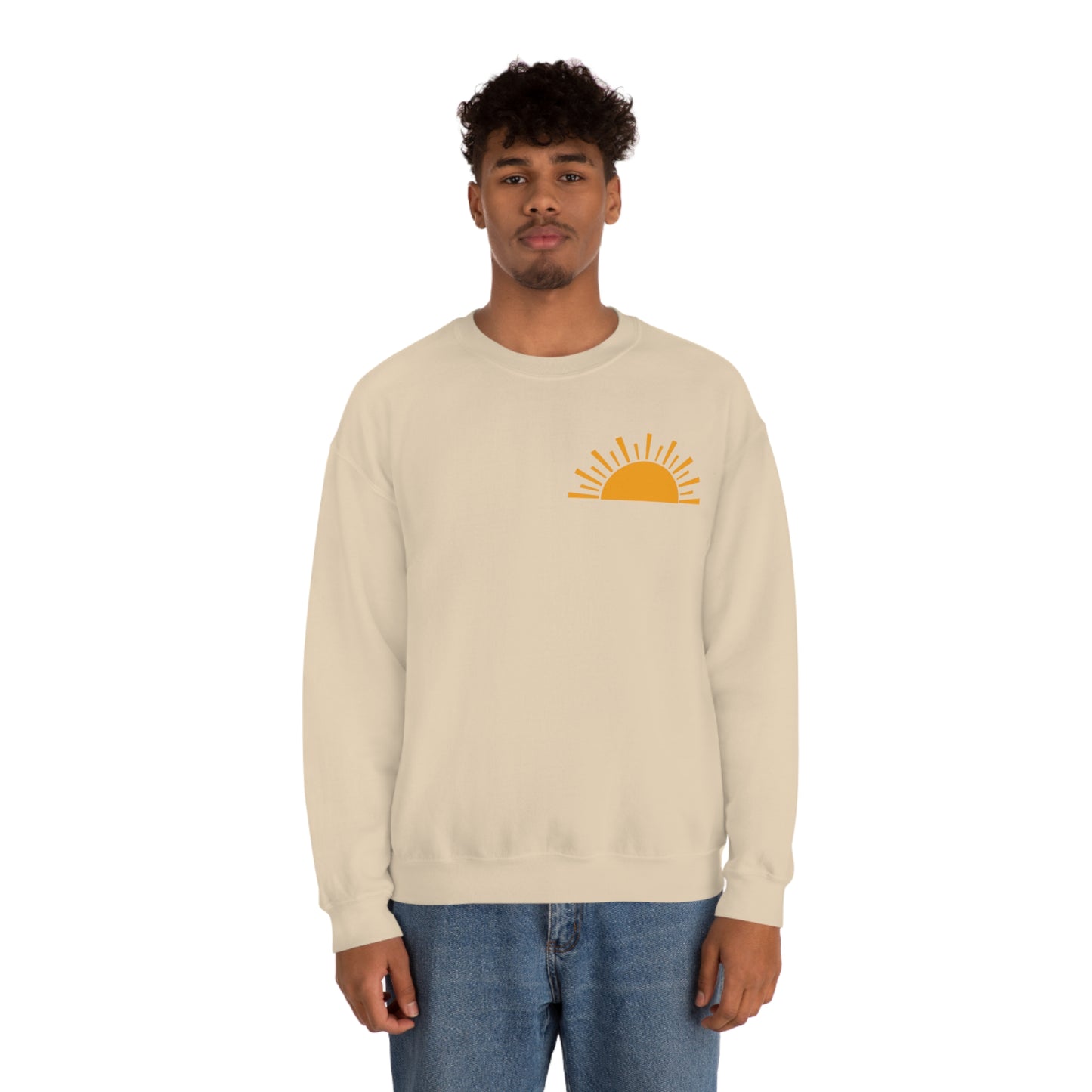 "Sunshine on My Mind" (Front & Back Design) - Unisex Heavy Blend™ Crewneck Sweatshirt