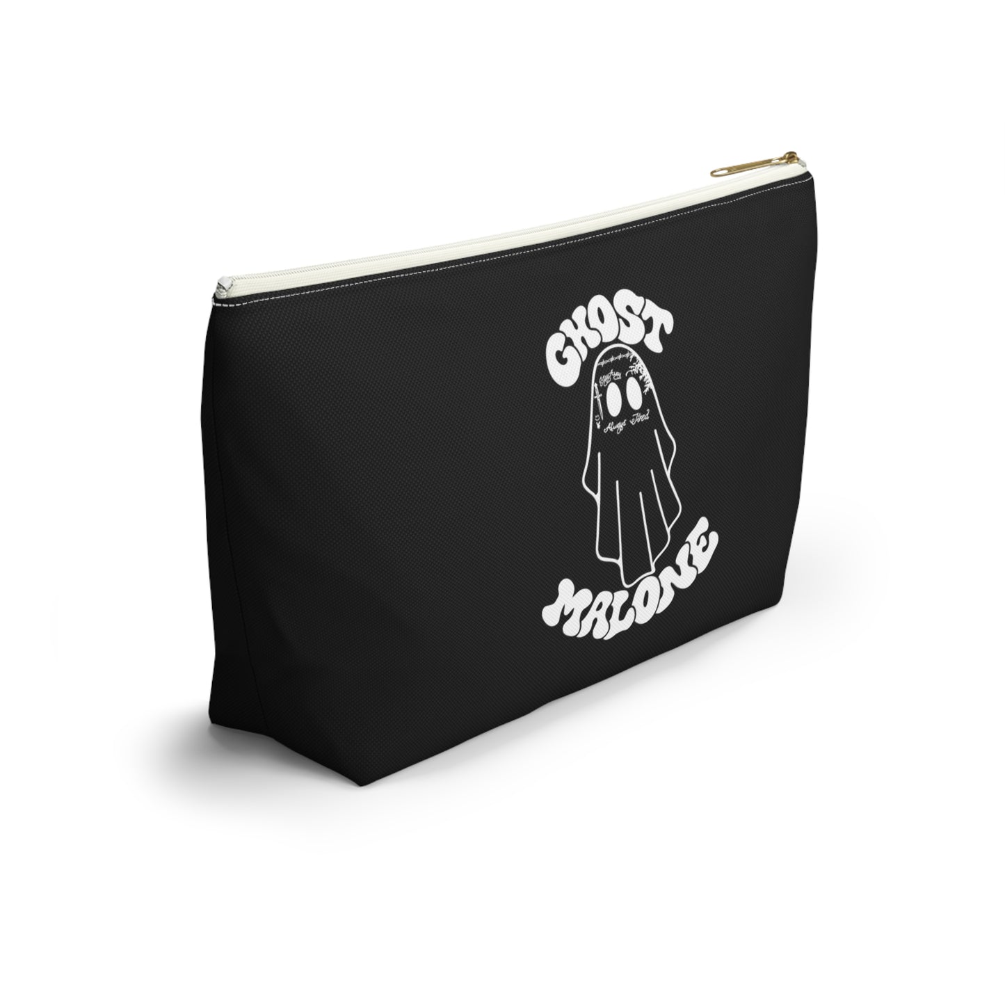 Halloween Ghost Malone Design Accessory Pouch w T-bottom - Black