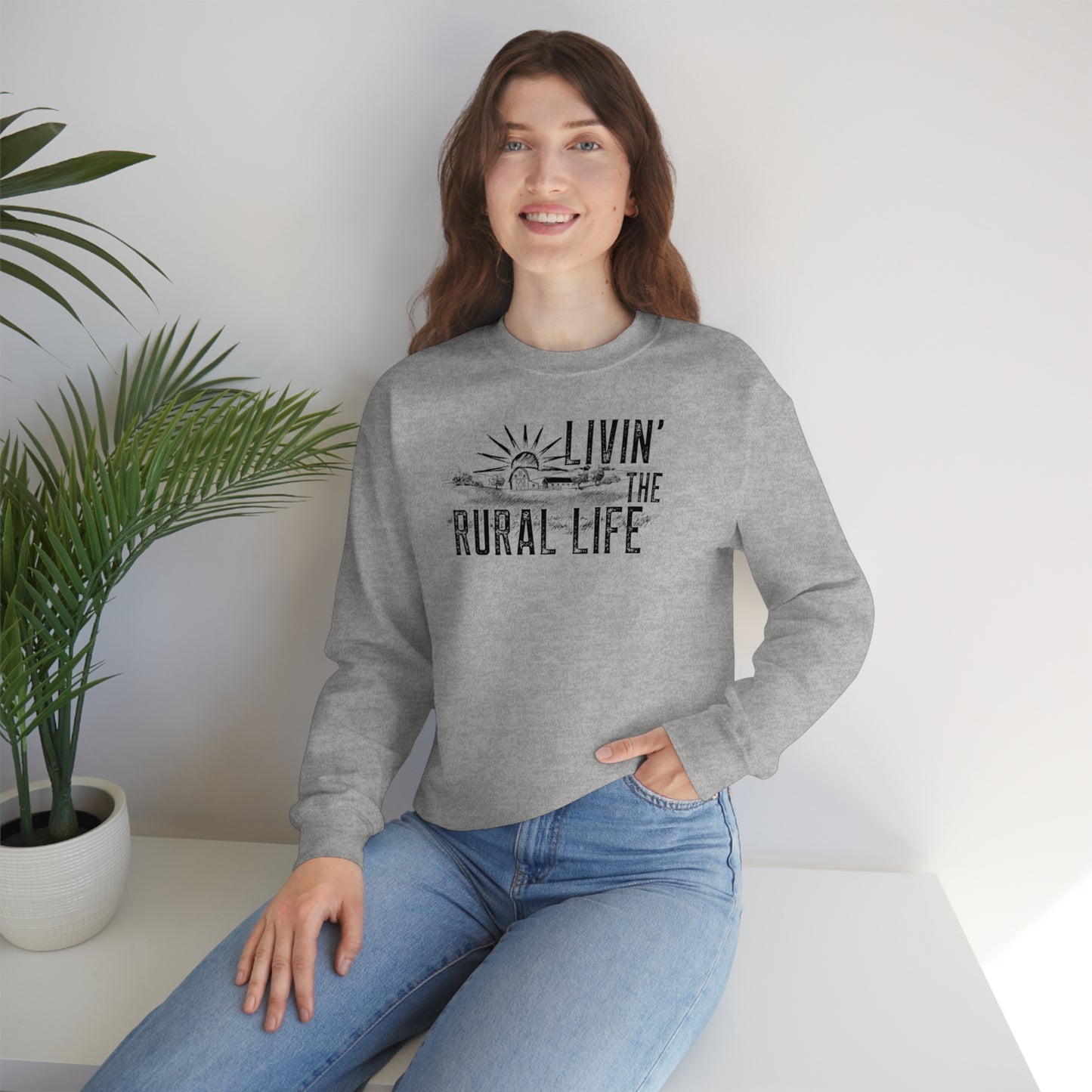 "Livin' the Rural Life" - Unisex Heavy Blend™ Crewneck Sweatshirt