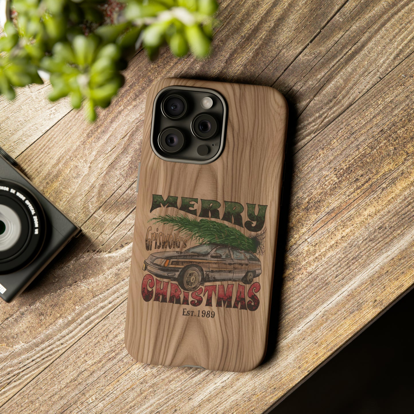 Distressed Merry Griswold's Christmas Tree Station Wagon Holiday Apple iPhone Tough Cases