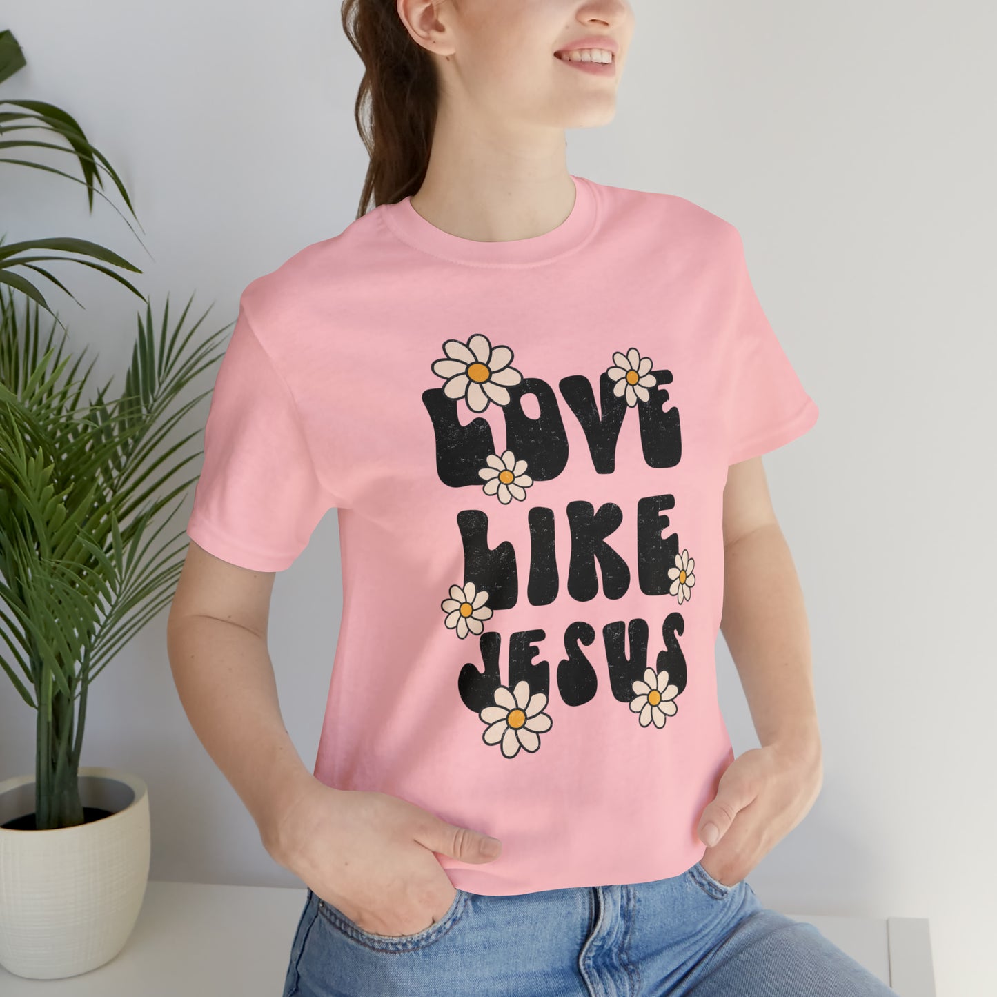 Distressed Daisy Love Like Jesus T-Shirt