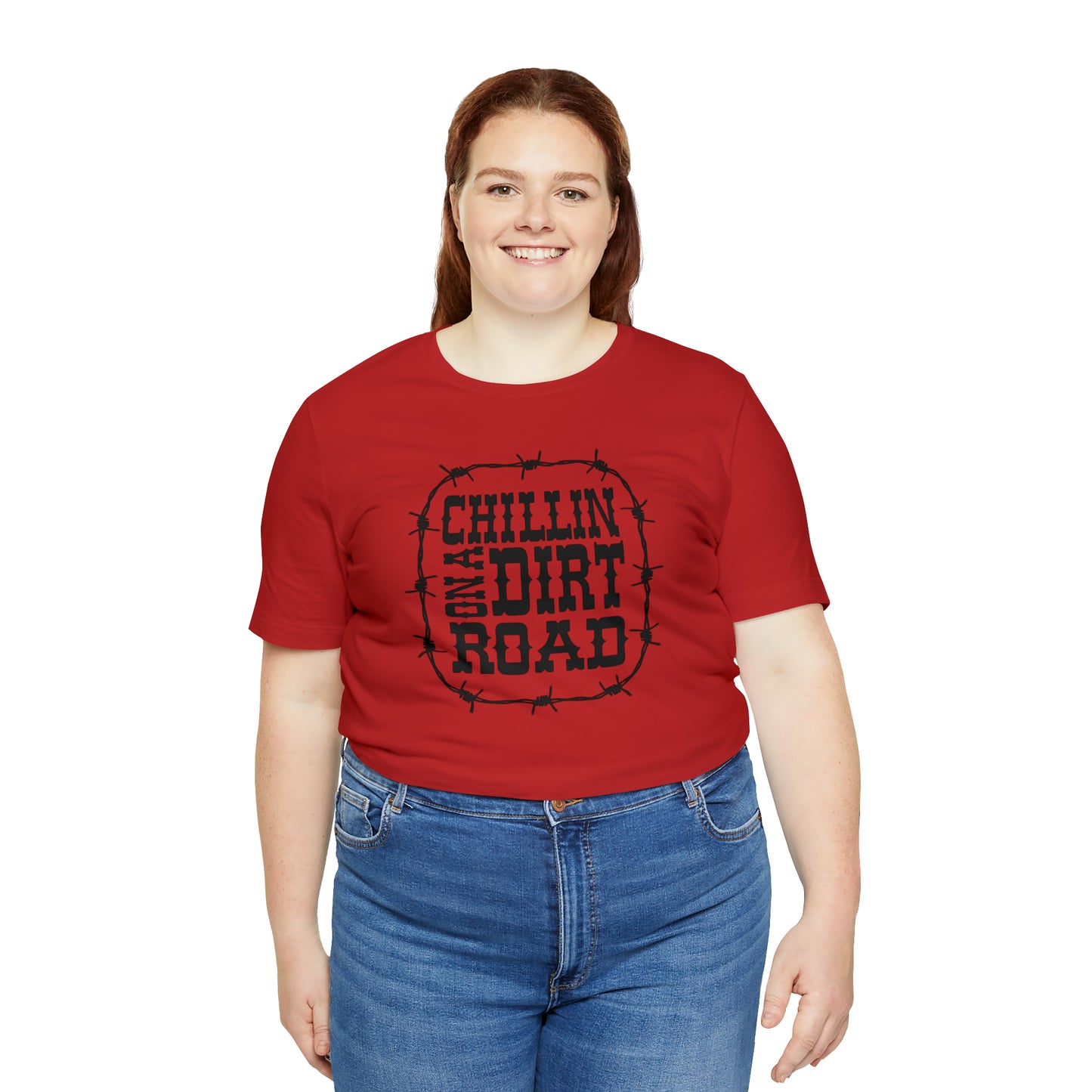 "Chillin' on a Dirt Road" Unisex Jersey Short Sleeve Tee