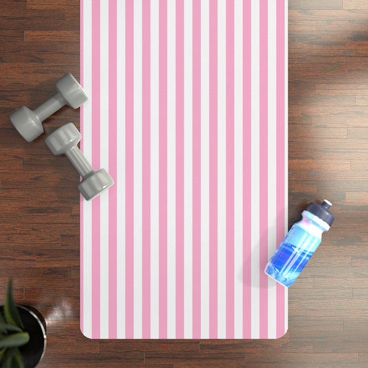 Pink Striped Rubber Yoga Mat