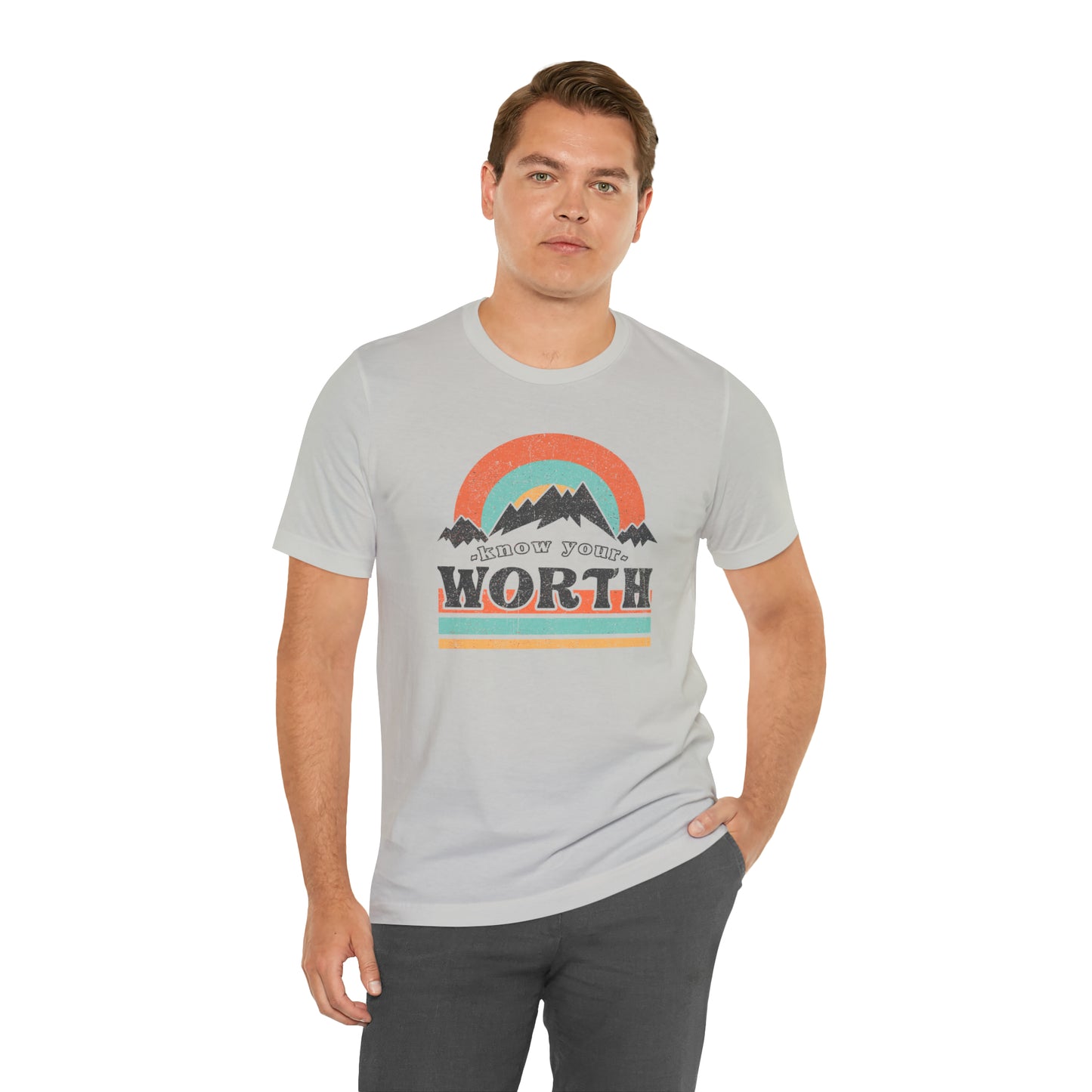 "Know Your Worth" Unisex Jersey Short Sleeve Tee