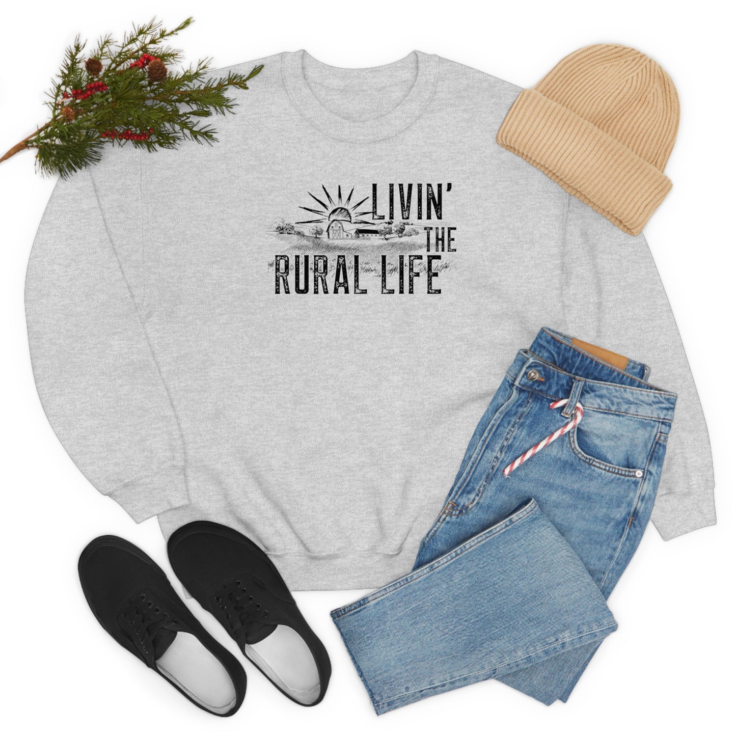 "Livin' the Rural Life" - Unisex Heavy Blend™ Crewneck Sweatshirt