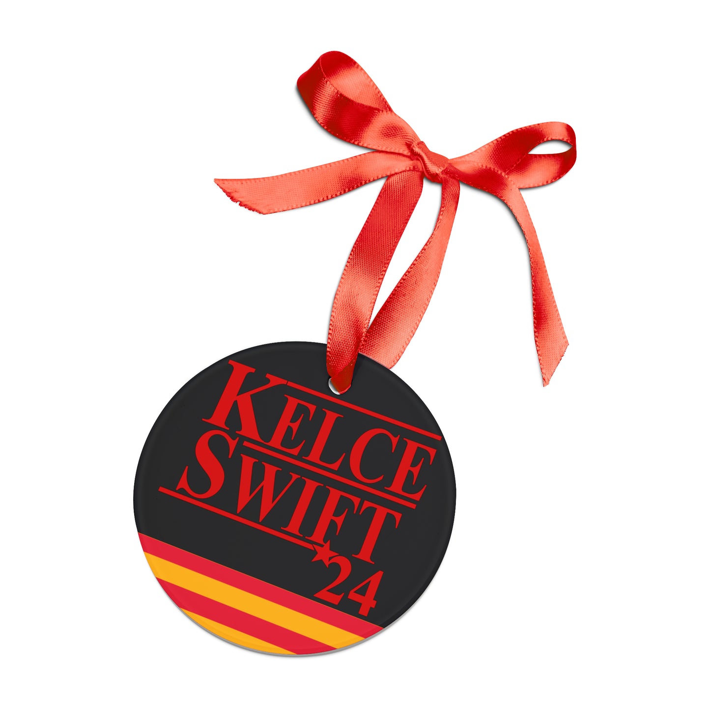 Kelce Swift 24 Ornament with Ribbon - Black