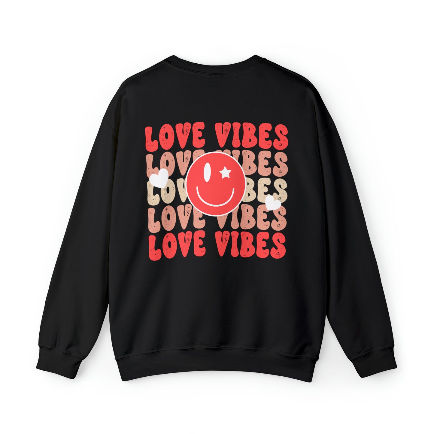 Front and Back Image "Love Vibes" Unisex Heavy Blend™ Crewneck Sweatshirt