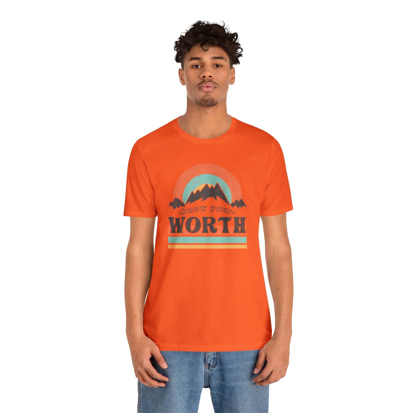 "Know Your Worth" Unisex Jersey Short Sleeve Tee