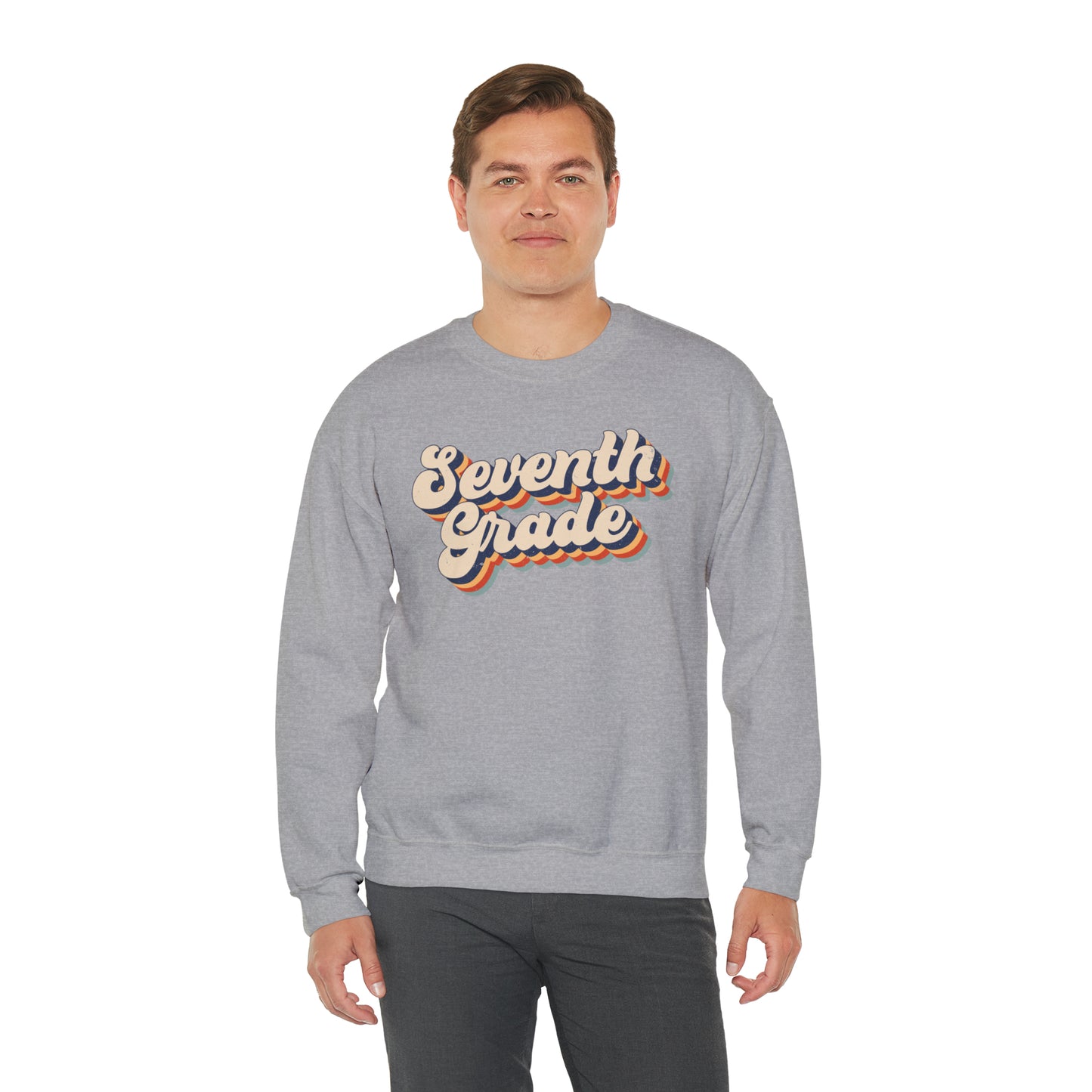 Retro Seventh Grade Unisex Heavy Blend™ Crewneck Sweatshirt