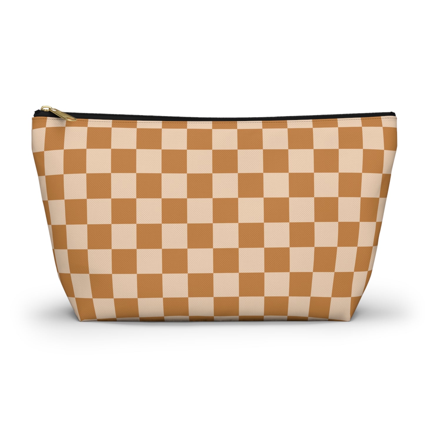 Rust Retro Checkered Print Design  Accessory Pouch w T-bottom