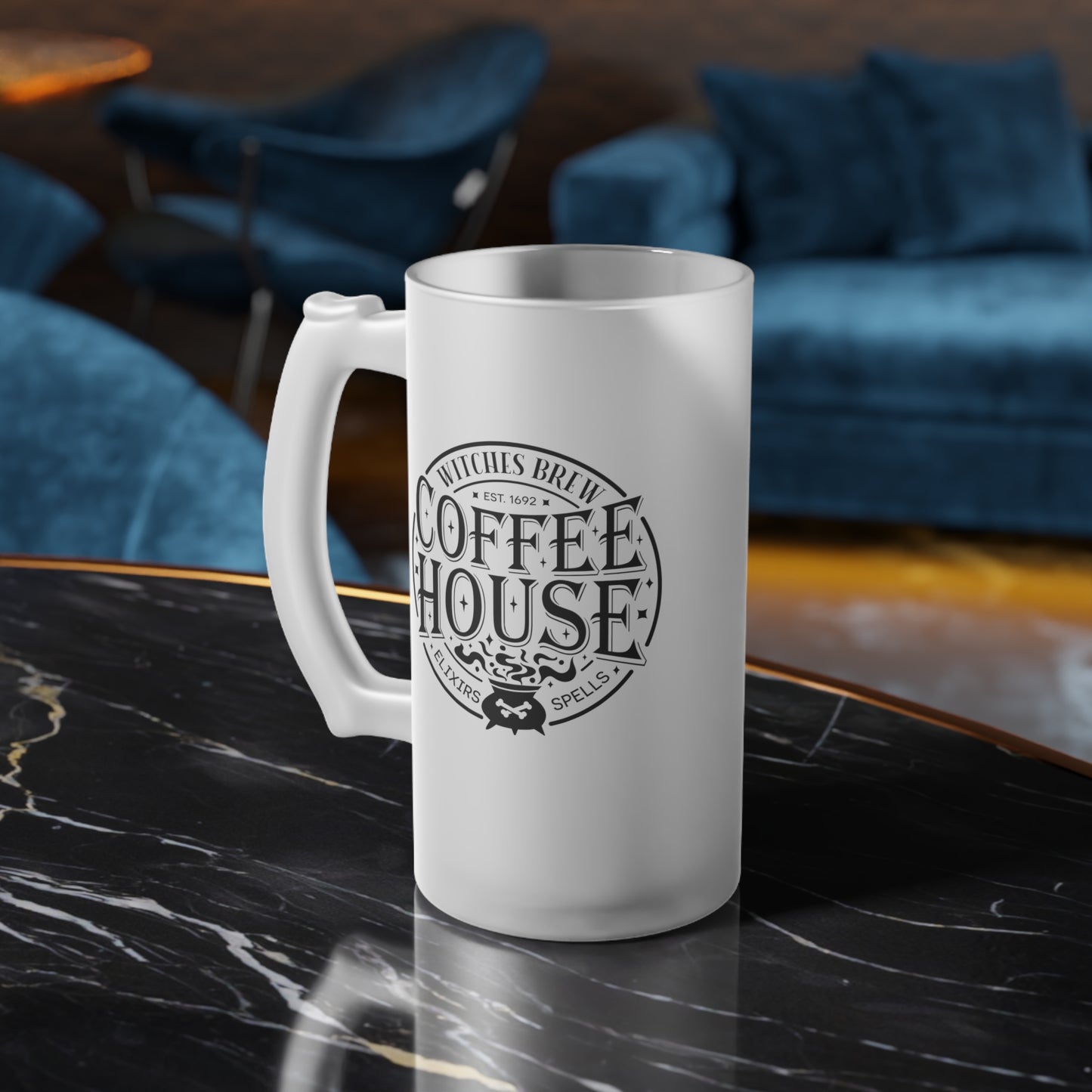 Coffee House Brew Halloween/Fall Logo Frosted Glass Beer Mug