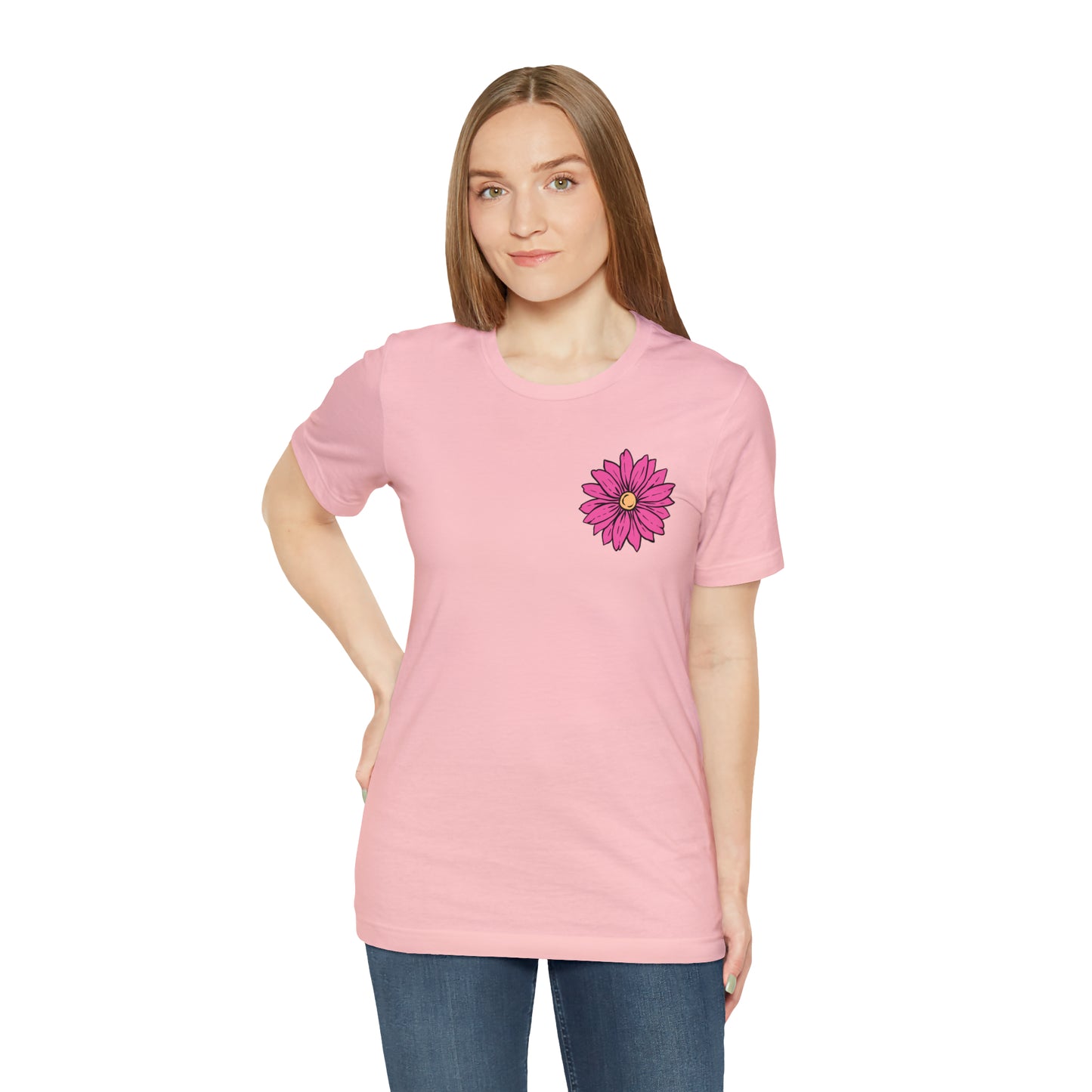 TWO SIDED Positive Energy T-Shirt (Flower on Front - Positive Energy on Back) Christian T-Shirt