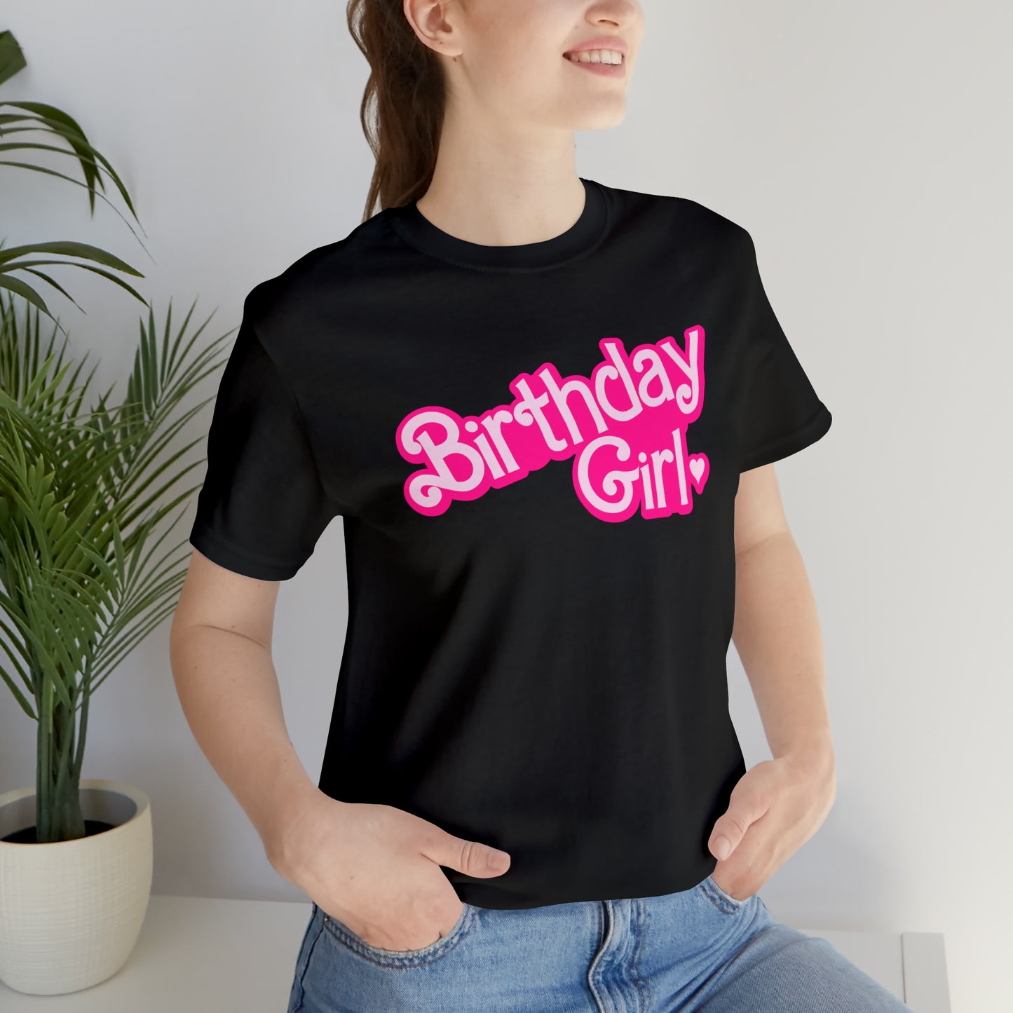 Birthday Girl Hot Pink Barbie Print T-Shirt -