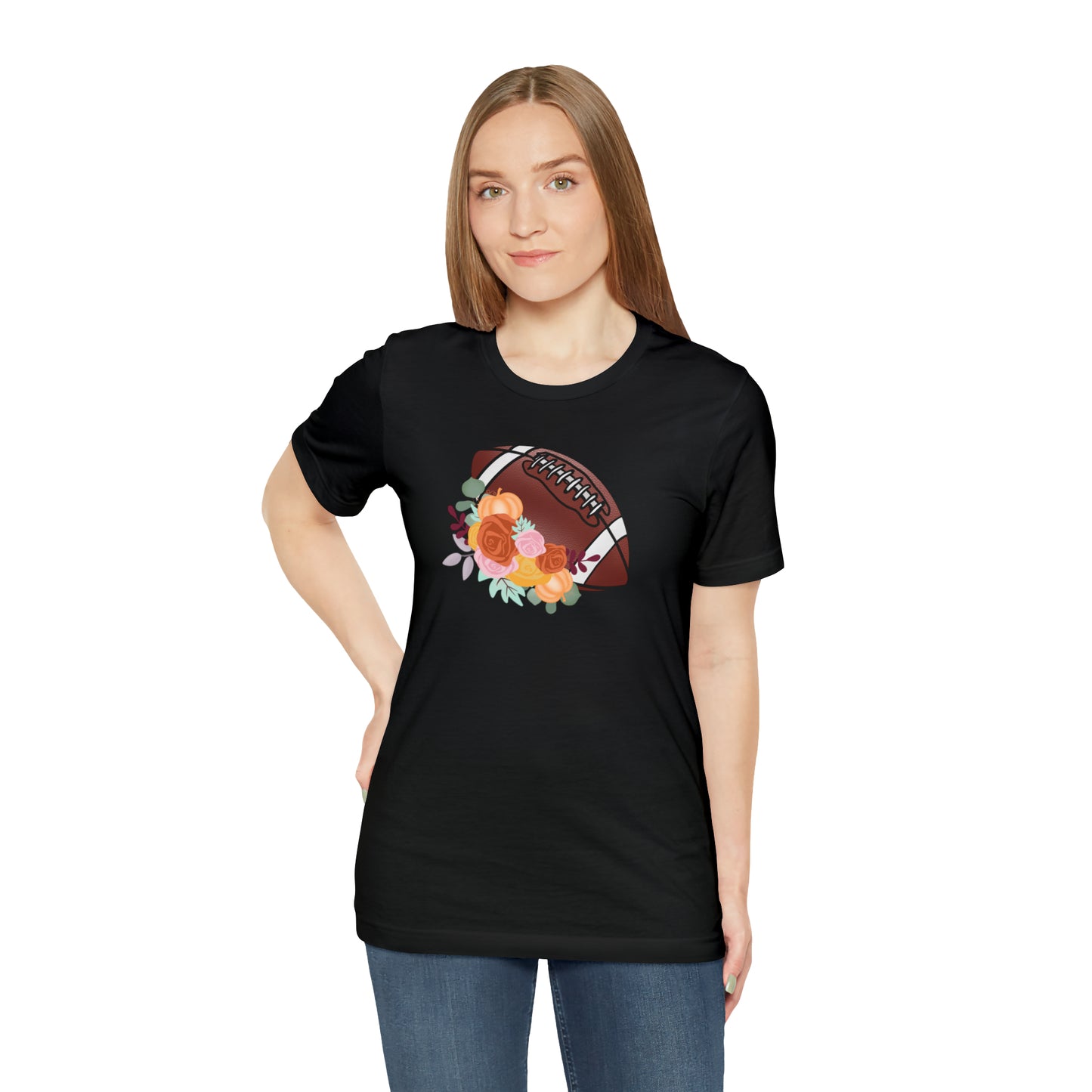 Fall Floral Football  T-Shirt
