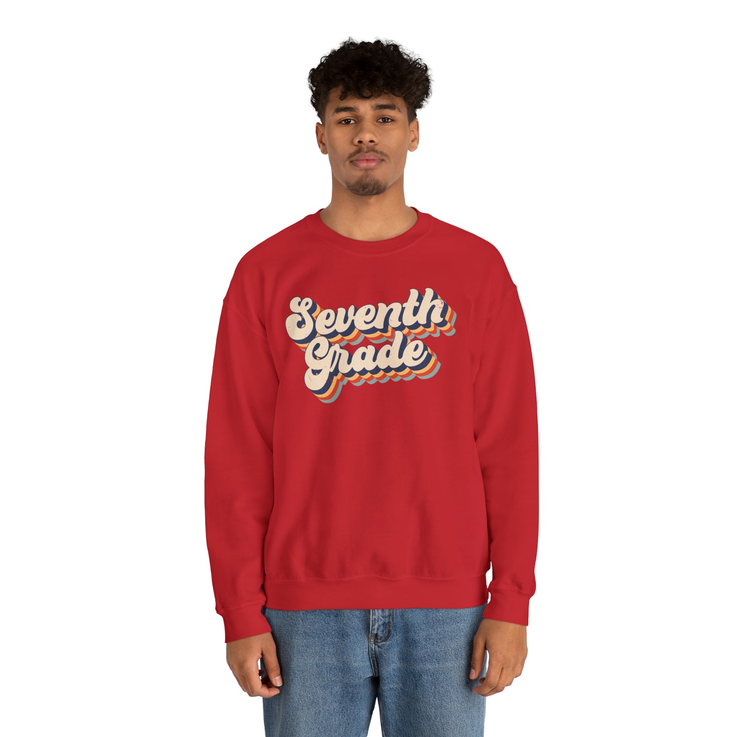 Retro Seventh Grade Unisex Heavy Blend™ Crewneck Sweatshirt