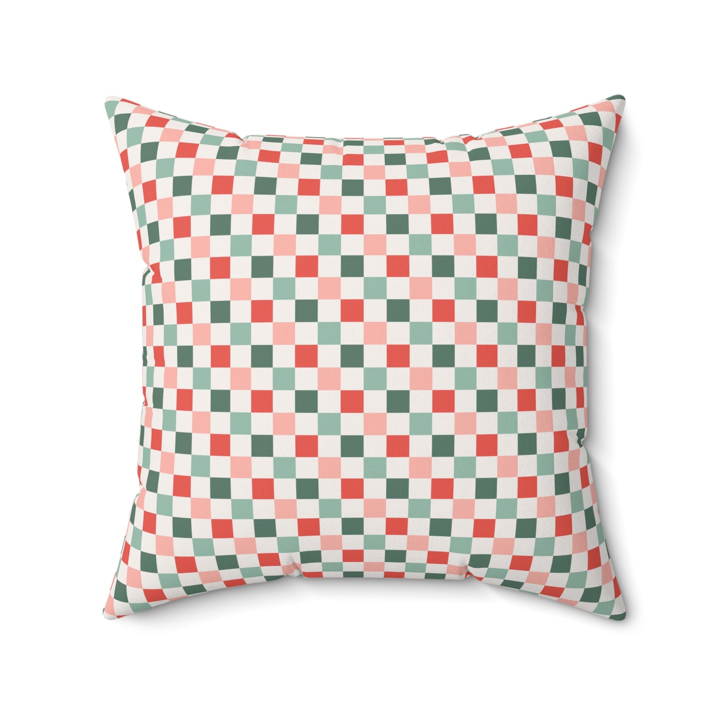 Christmas Checkerboard Pattern Polyester Square Pillow