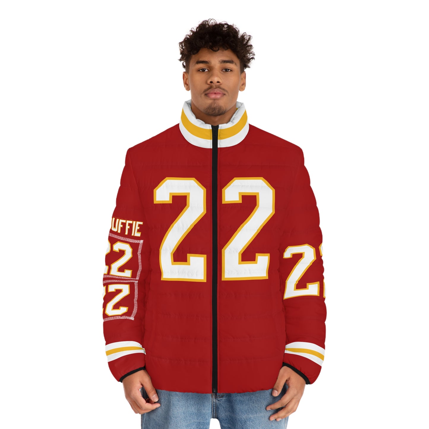 Custom McDuffie 22 Game Day Men's Puffer Coat/ Jacket