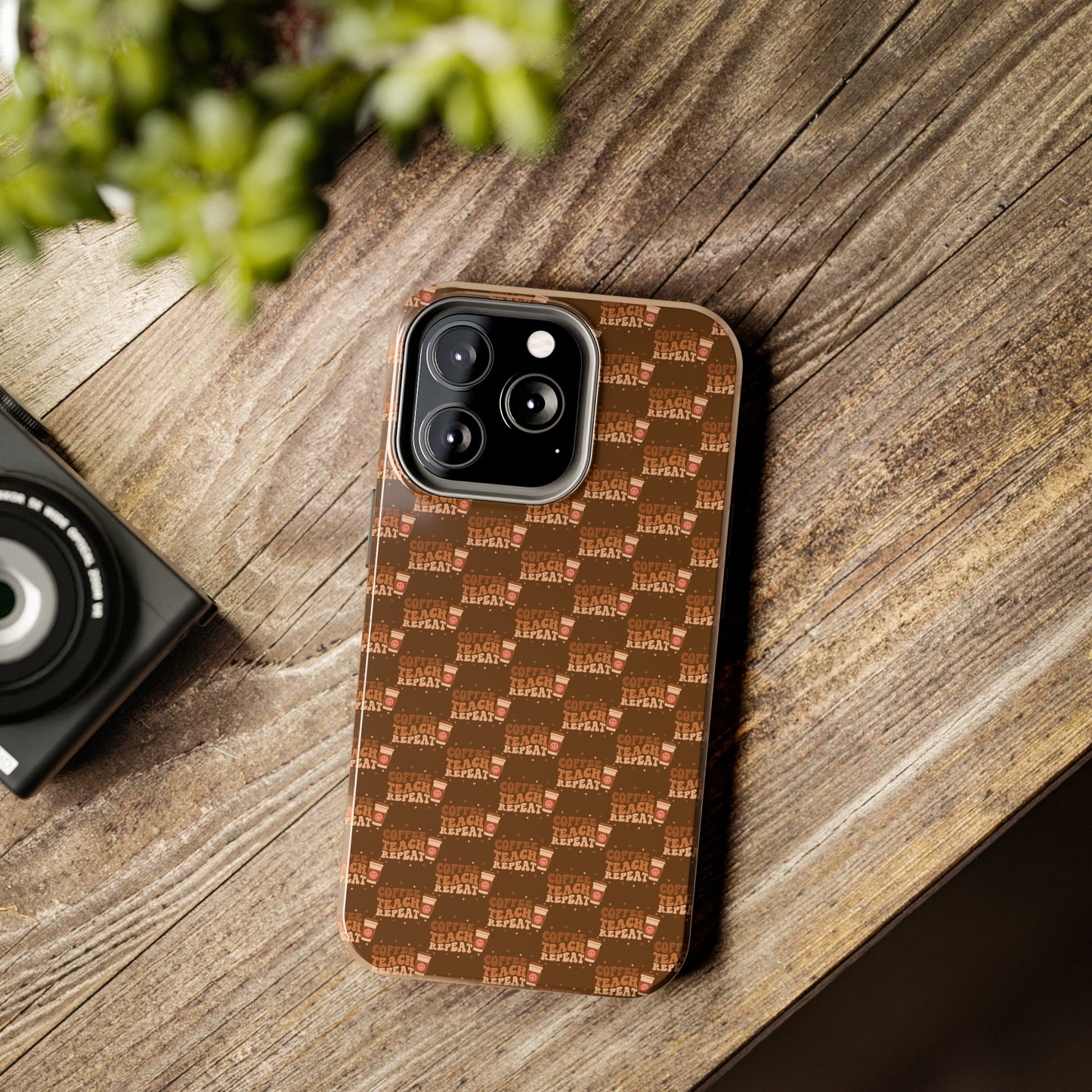 Coffee Teach Repeat Patterned Tough Phone Cases