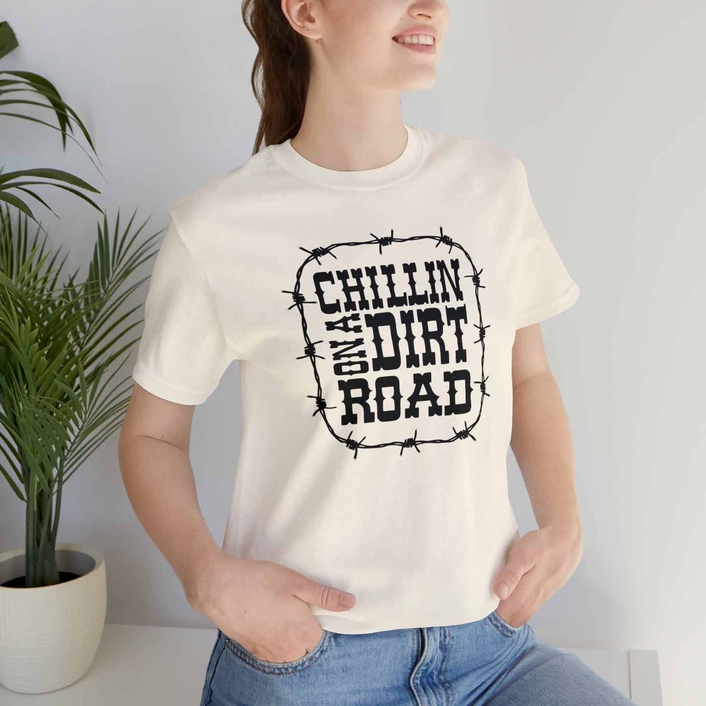 "Chillin' on a Dirt Road" Unisex Jersey Short Sleeve Tee