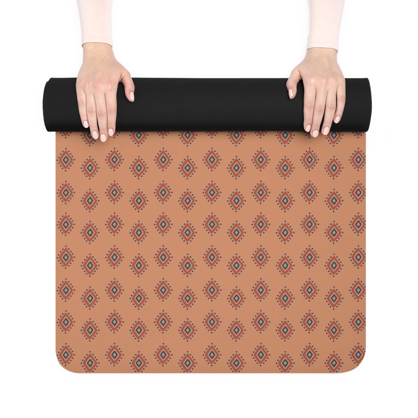 Rust Diamond Southwest Pattern Rubber Yoga Mat