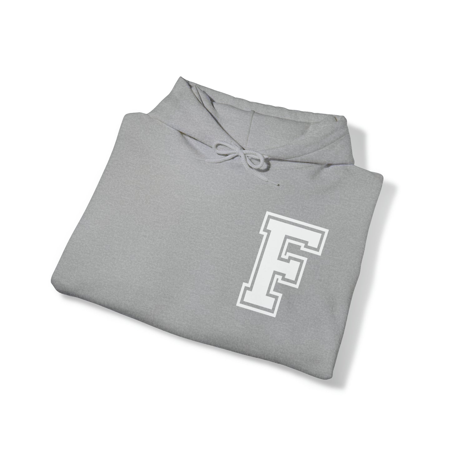 Front to Back Design - Varsity F Vertical Freeburg Midgets Logo Hooded Sweatshirt