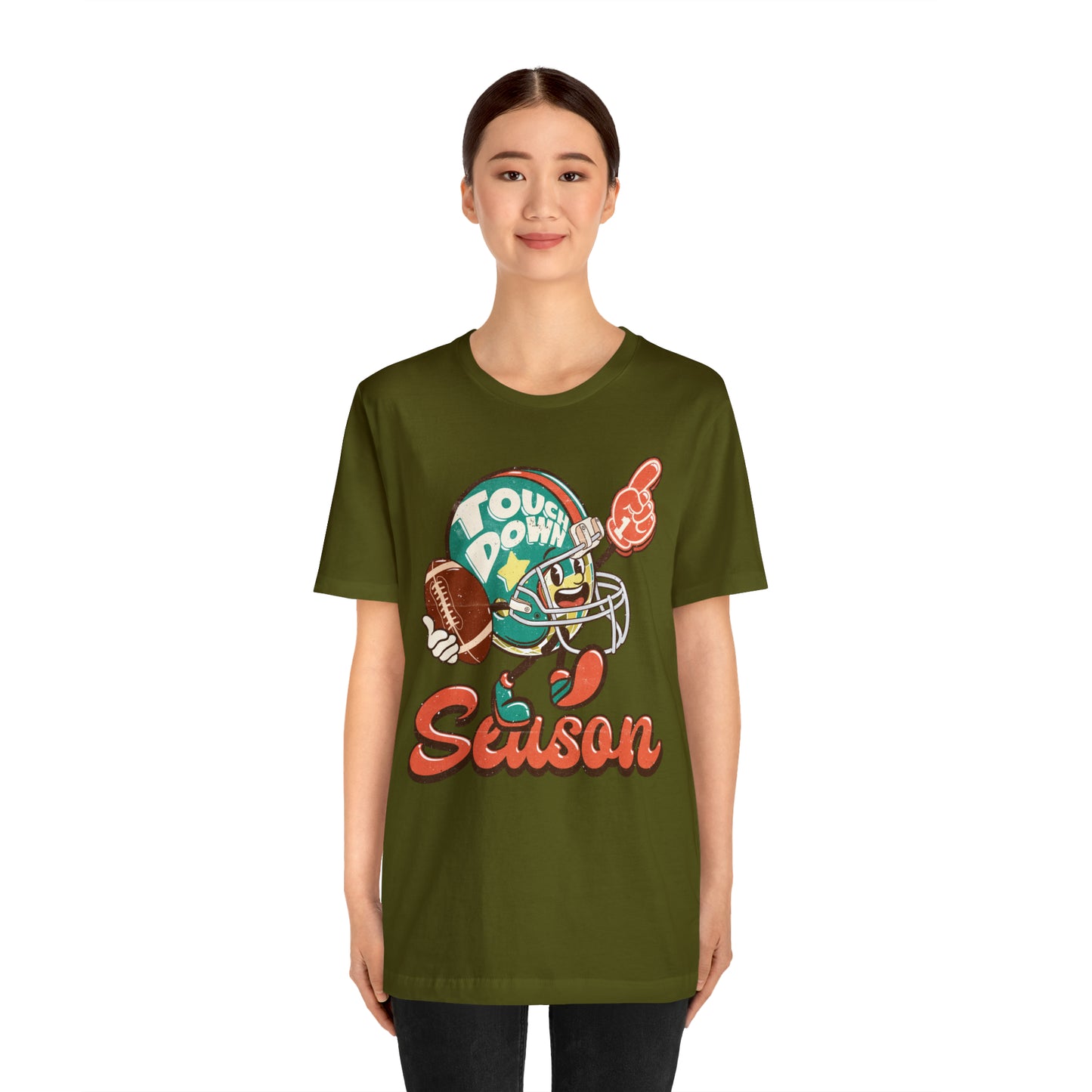 Football Season Football Helmet Character Holding Football T-Shirt