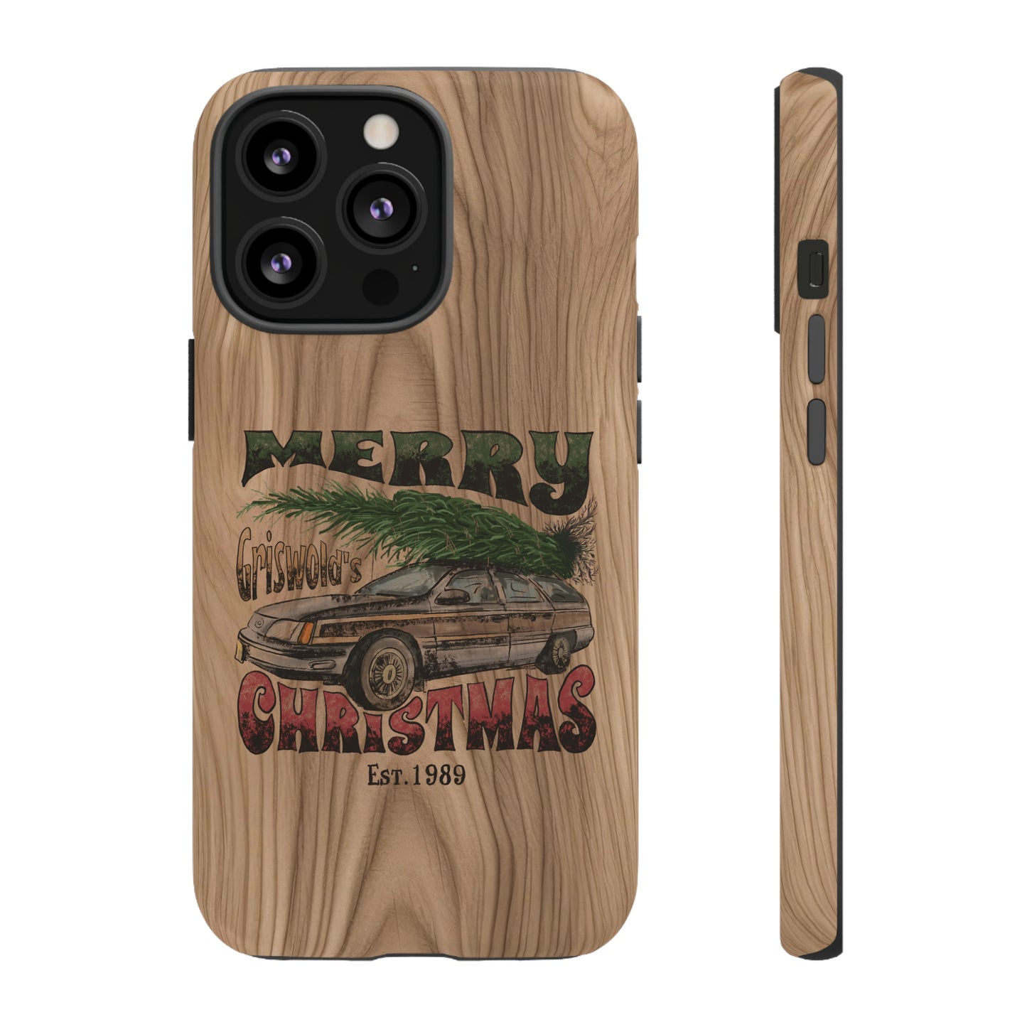 Distressed Merry Griswold's Christmas Tree Station Wagon Holiday Apple iPhone Tough Cases