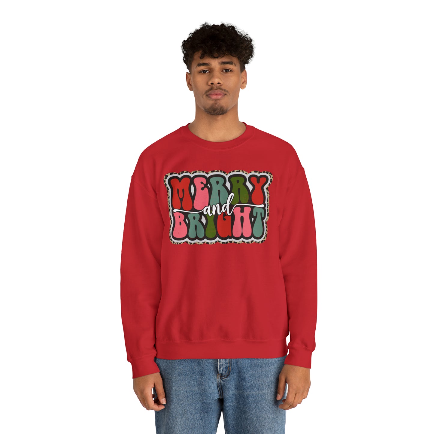 Merry and Bright Christmas Unisex Heavy Blend™ Crewneck Sweatshirt