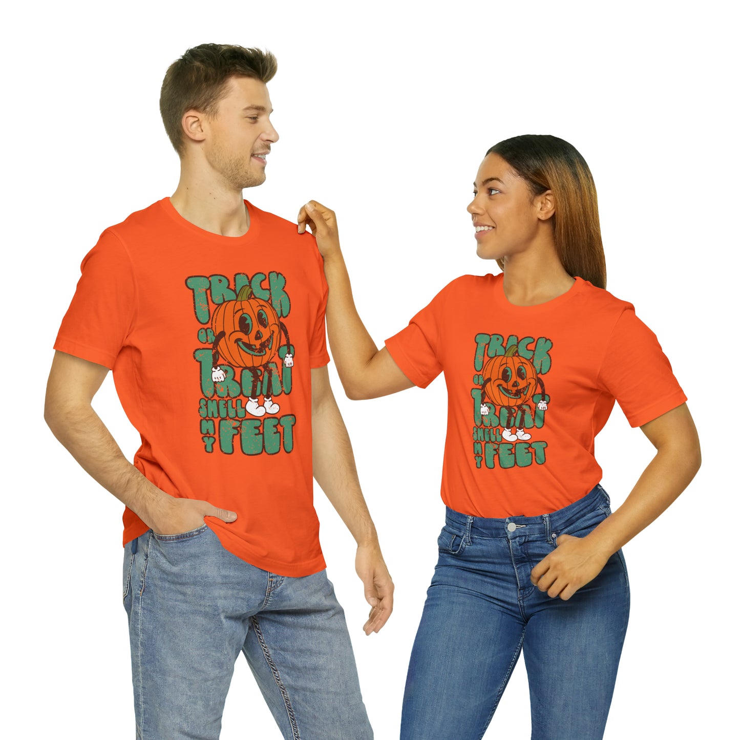 Distressed Trick or Treat Smell My Feet T-Shirt