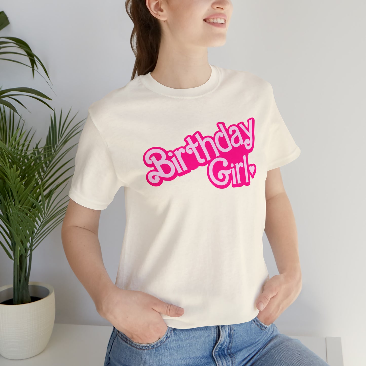 Birthday Girl Hot Pink Barbie Print T-Shirt -