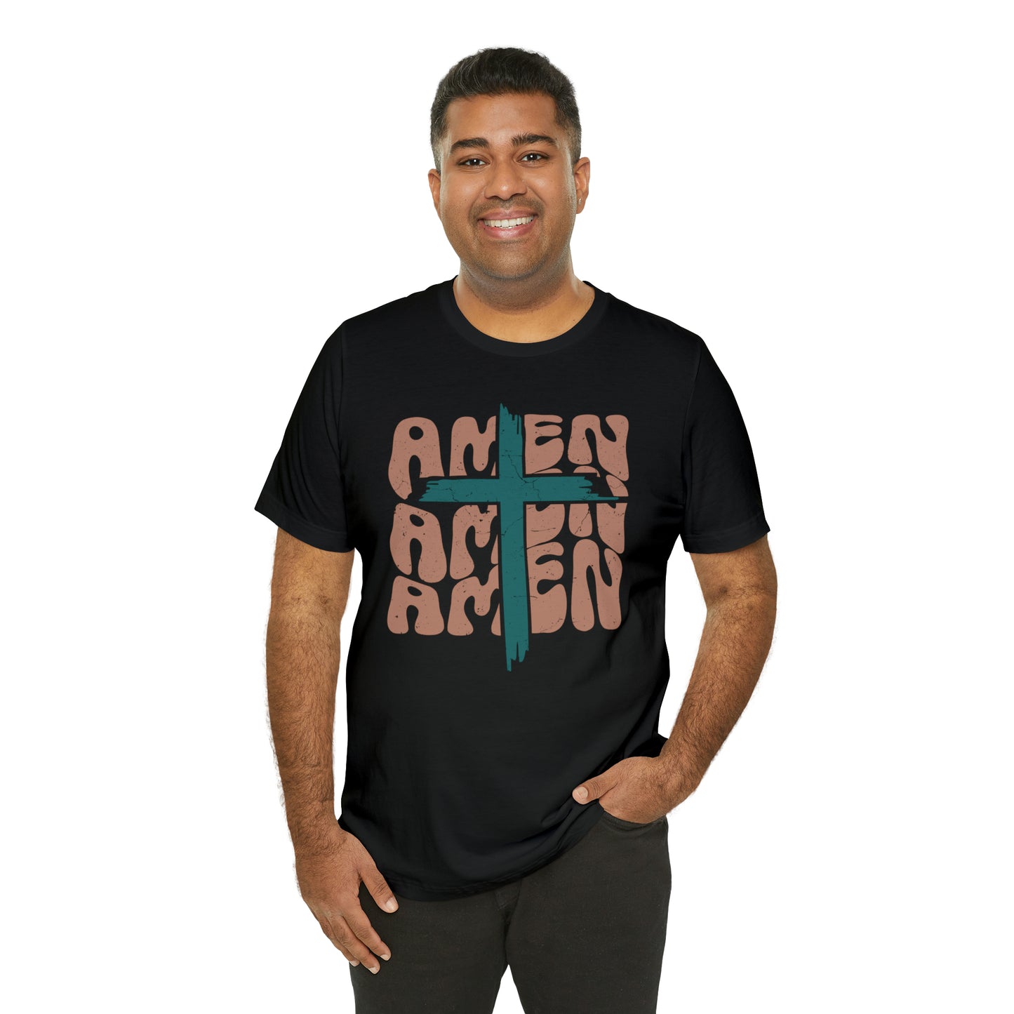 Amen Amen Amen with Cross Boho Color T-Shirt