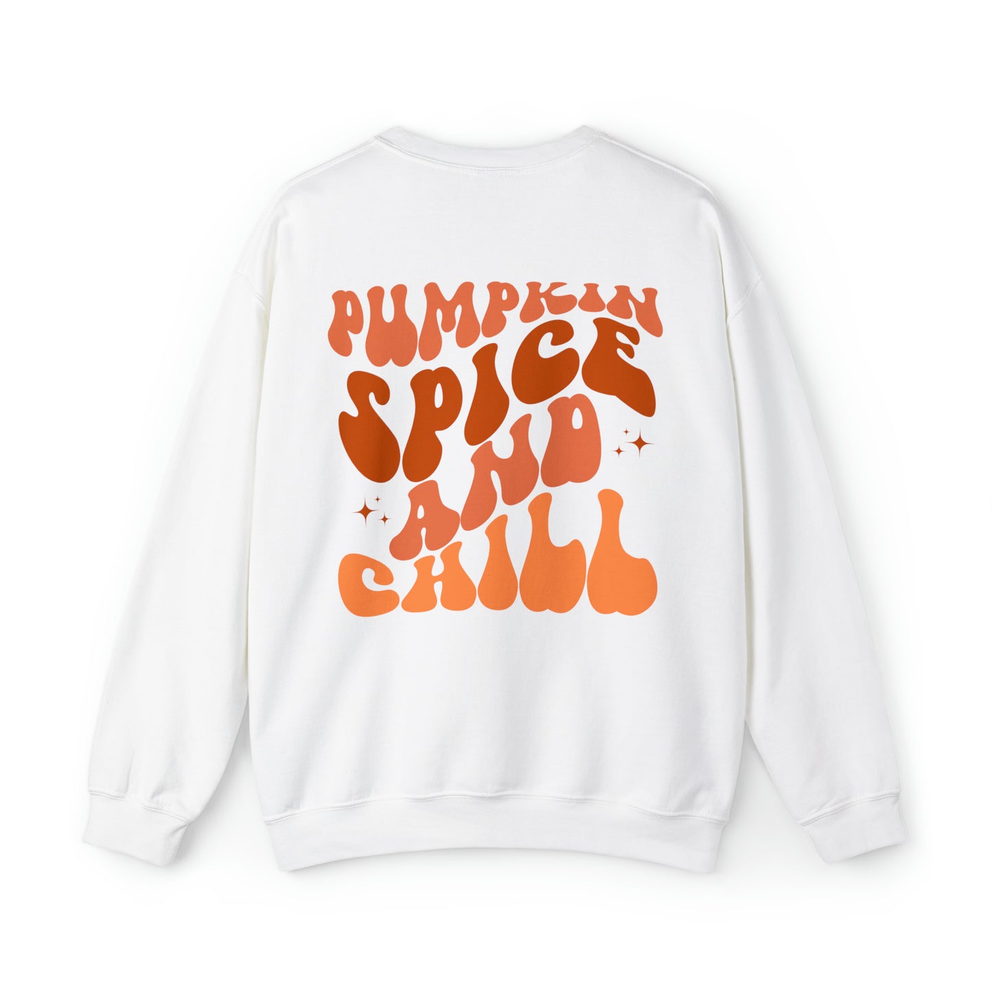 Pumpkin Spice and Chill (Front and Back) Design Heavy Blend™ Crewneck Sweatshirt