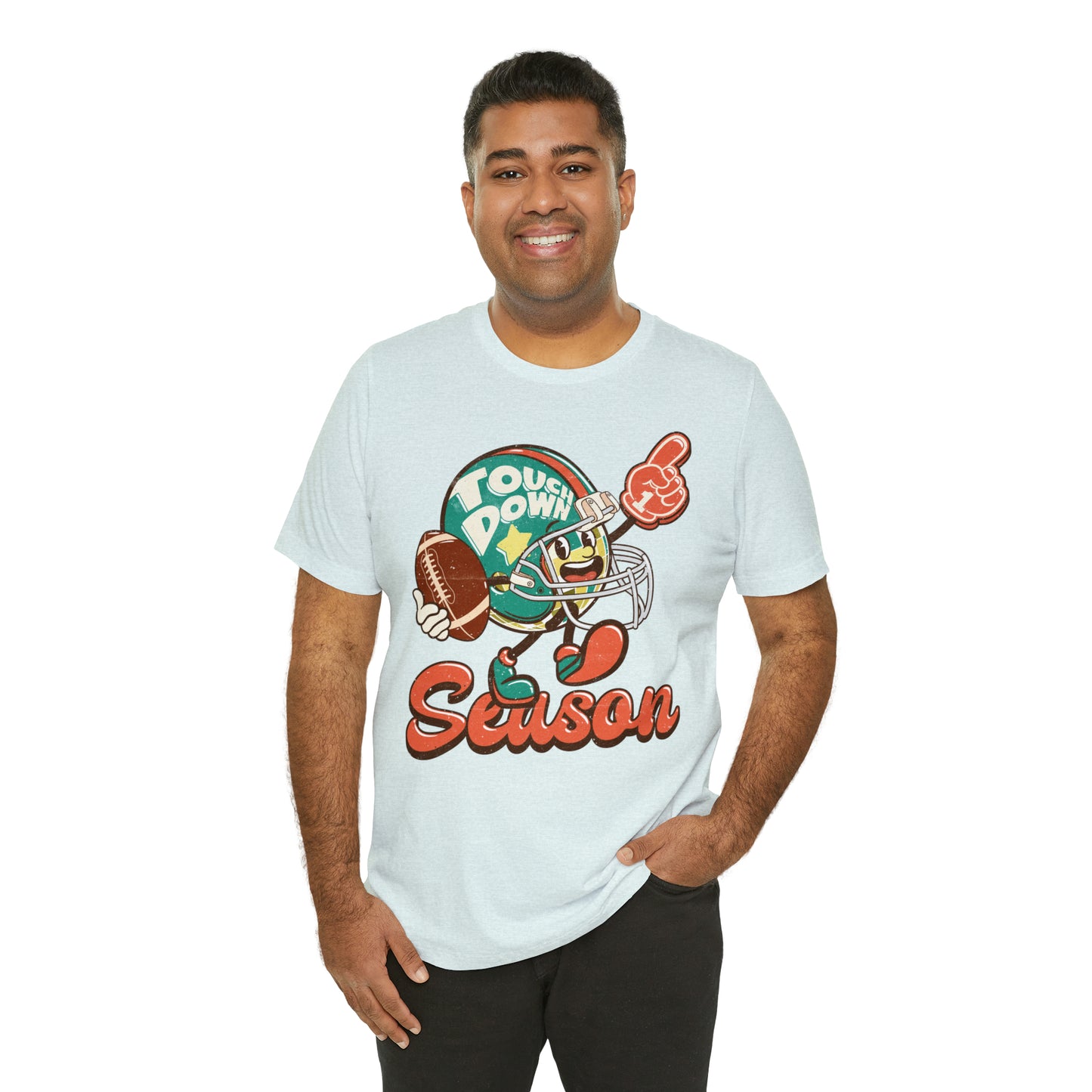 Football Season Football Helmet Character Holding Football T-Shirt