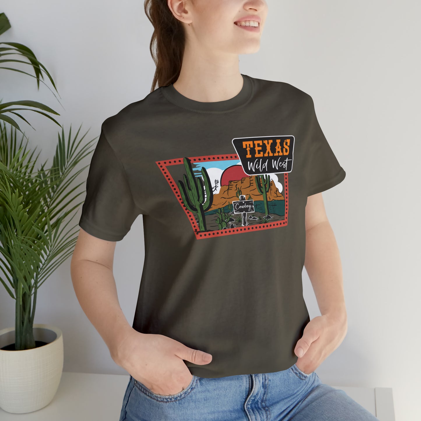 Texas Wild West Unisex Jersey Short Sleeve Tees