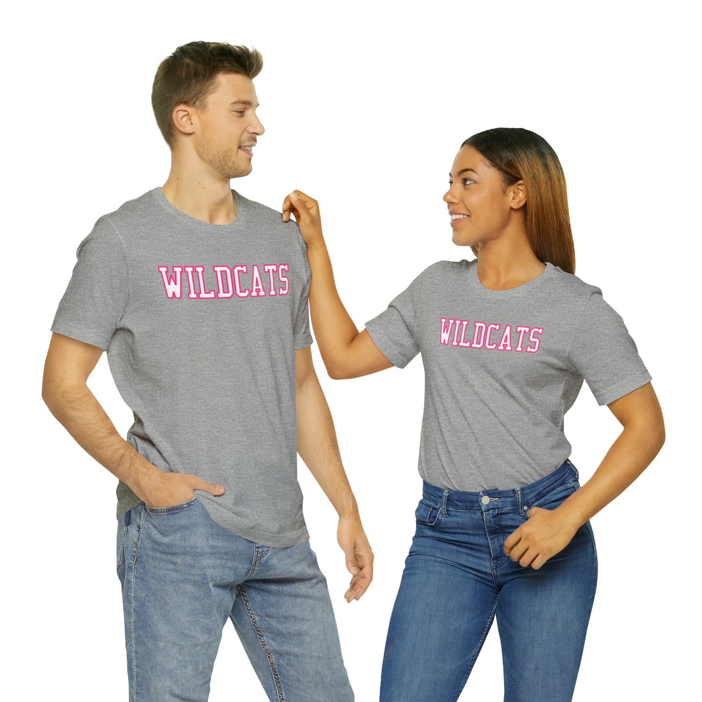 Pink Salem Wildcats Jersey Short Sleeve Tee - Green Print