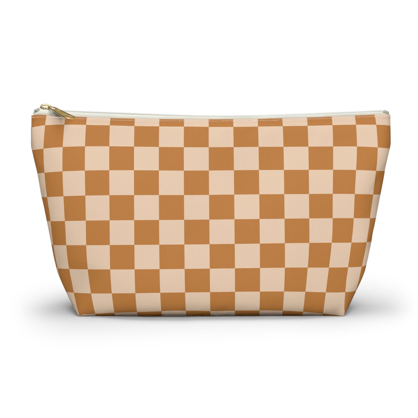 Rust Retro Checkered Print Design  Accessory Pouch w T-bottom