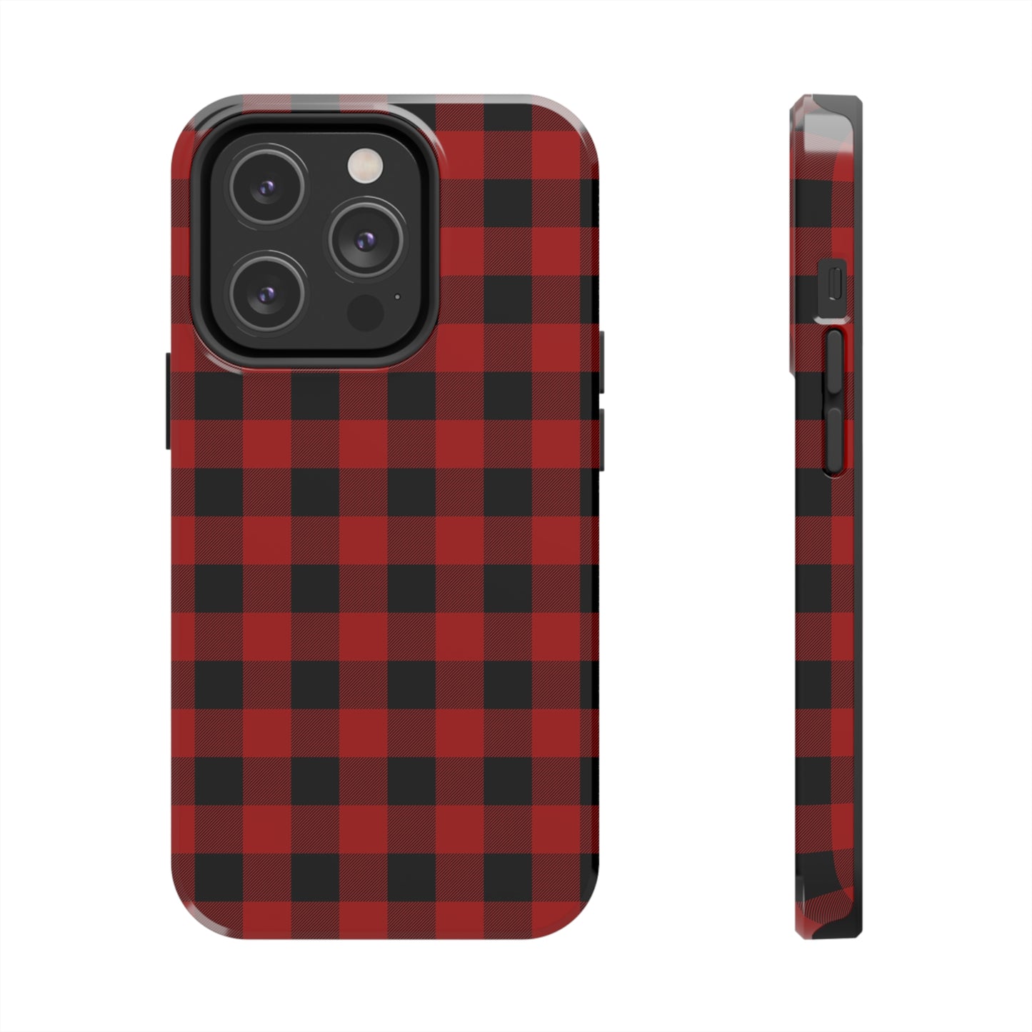 Red and Black Plaid Tough Phone Cases