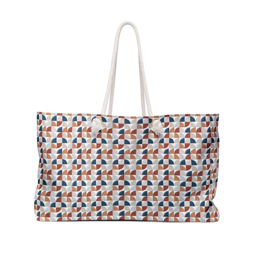 Rust and Blue Quarter Design Floral Weekender Bag